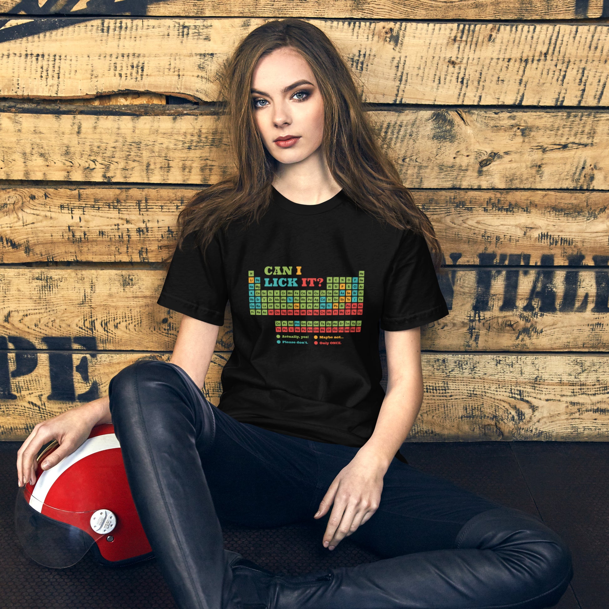 Can I Lick It Periodic Table T-Shirt Geek Nerd Design by Tobe Fonseca FLOW DESC WRITING Funny Prints