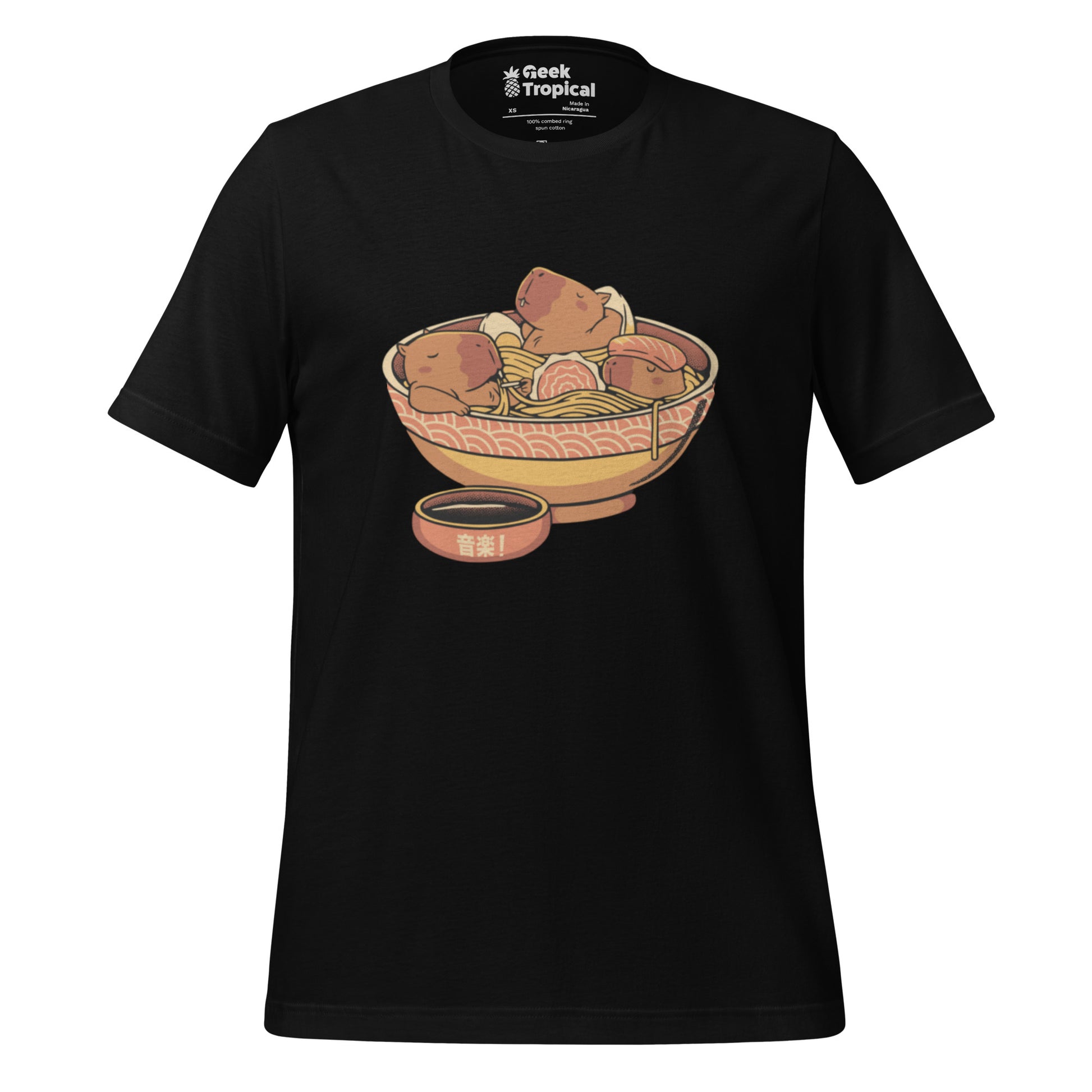 Capybara Cute Ramen T-Shirt Geek Nerd Animal Patterns Design by Tobe Fonseca FLOW DESC WRITING