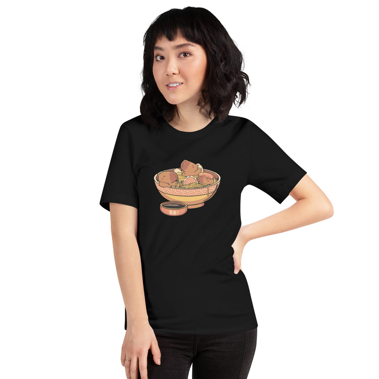 Capybara Cute Ramen T-Shirt Geek Nerd Animal Patterns Design by Tobe Fonseca FLOW DESC WRITING