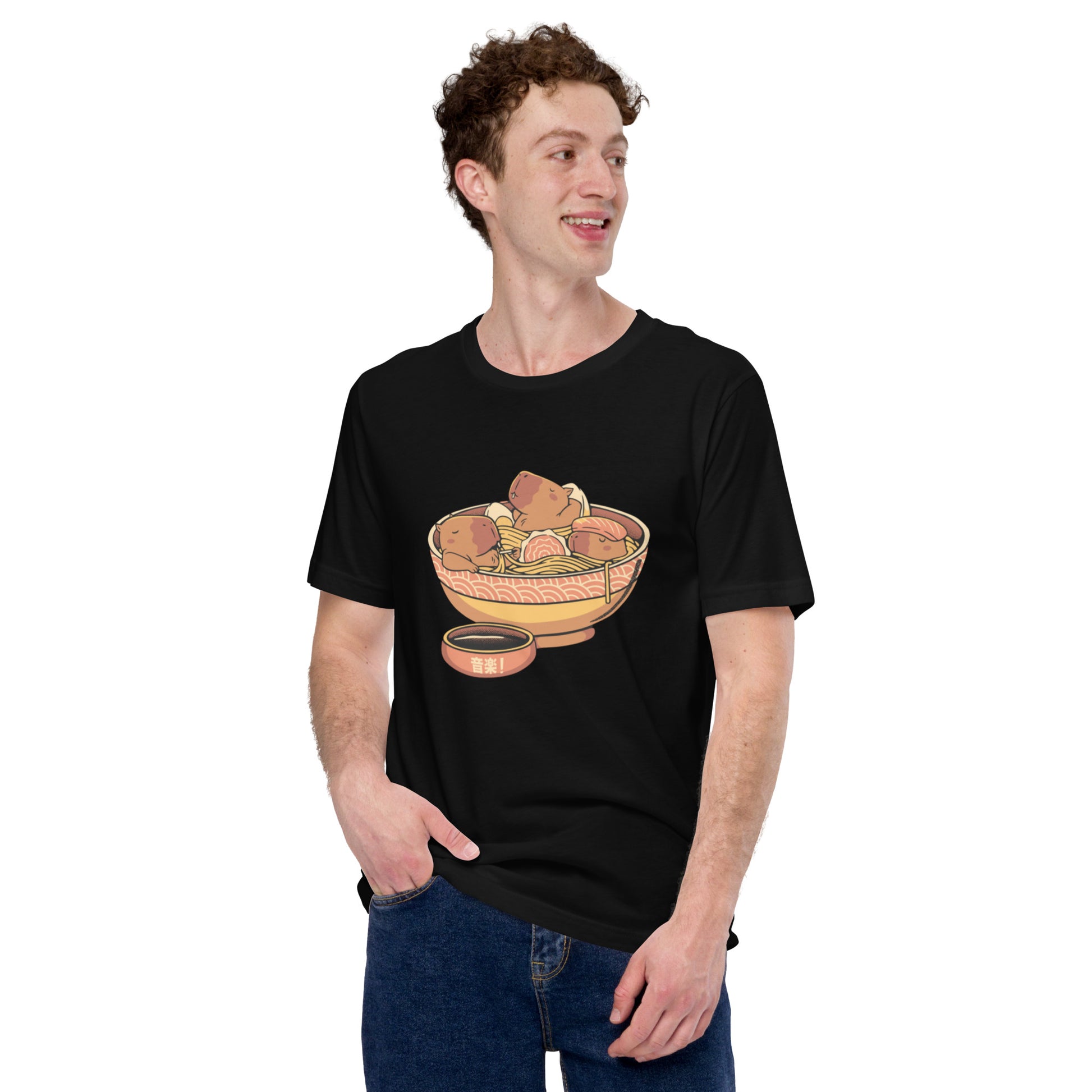 Capybara Cute Ramen T-Shirt Geek Nerd Animal Patterns Design by Tobe Fonseca FLOW DESC WRITING