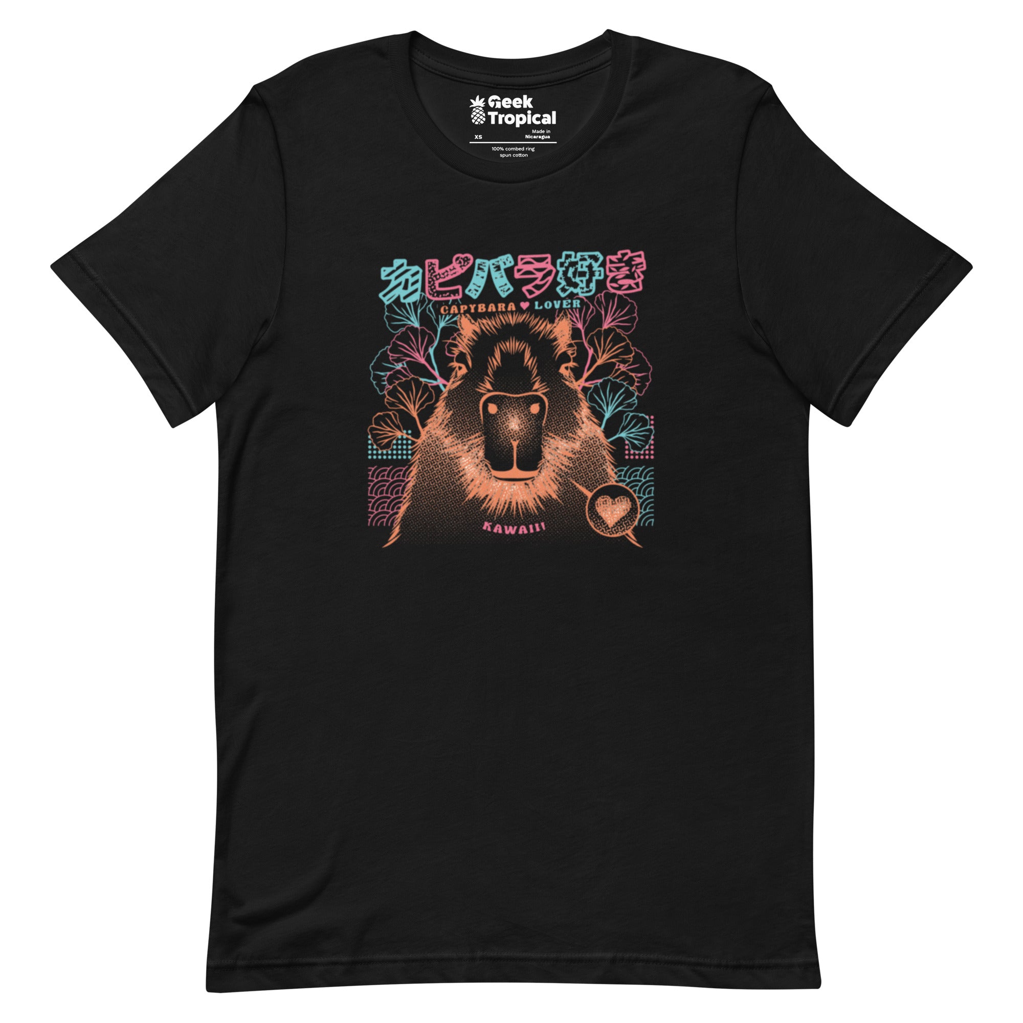 Capybara Neon Ramen T-Shirt Geek Nerd Animal Patterns Anime Design by Tobe Fonseca