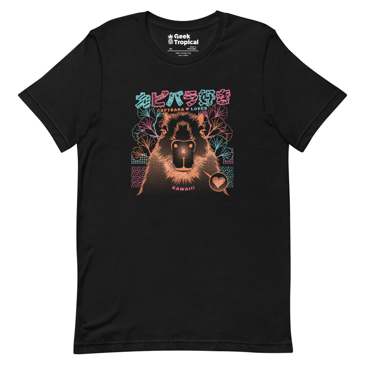 Capybara Neon Ramen T-Shirt Geek Nerd Animal Patterns Anime Design by Tobe Fonseca