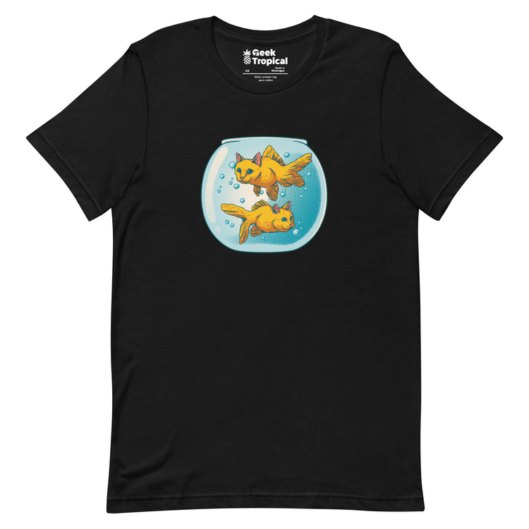 Cat Fish Bowl Funny T-Shirt Geek Nerd Animal Patterns Design by Tobe Fonseca FLOW DESC WRITING