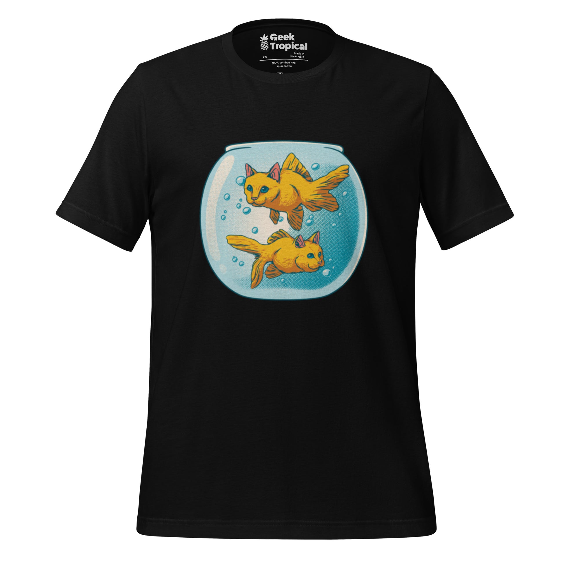 Cat Fish Bowl Funny T-Shirt Geek Nerd Animal Patterns Design by Tobe Fonseca FLOW DESC WRITING