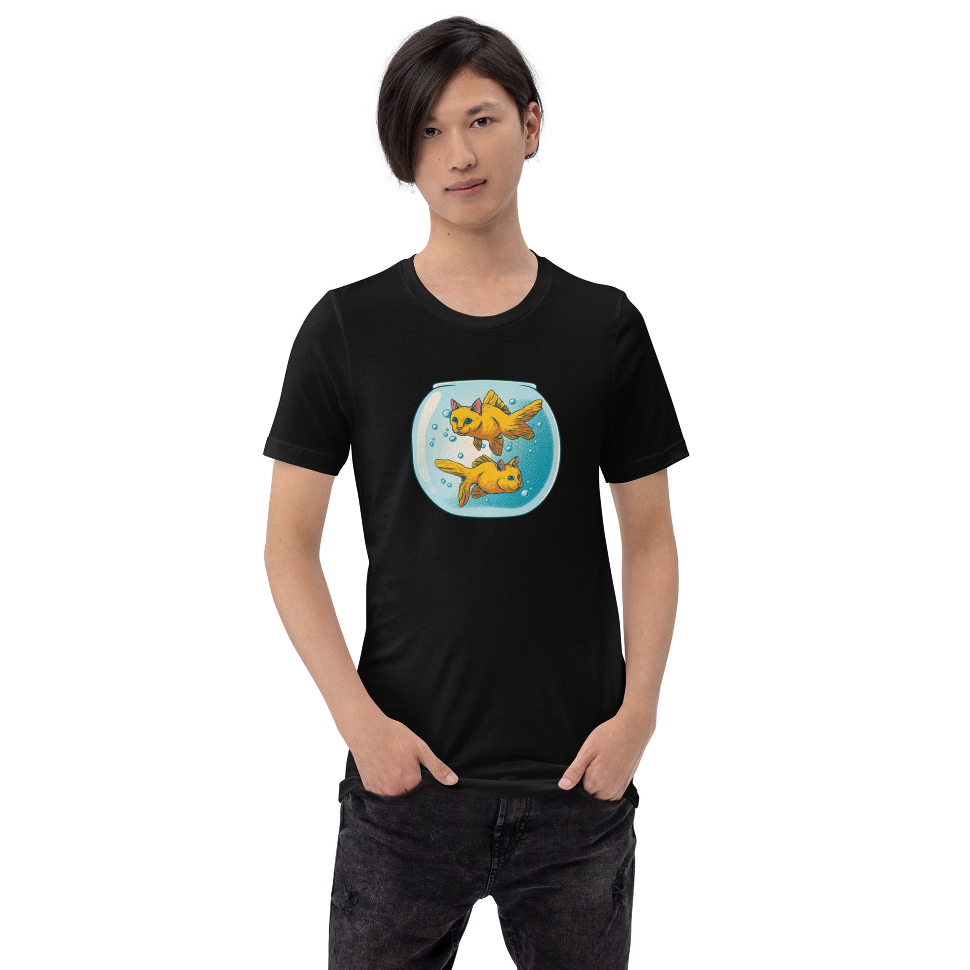 Cat Fish Bowl Funny T-Shirt Geek Nerd Animal Patterns Design by Tobe Fonseca FLOW DESC WRITING