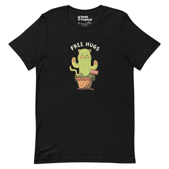 Cat - ctus Free Hugs T-Shirt Geek Nerd Animal Patterns Botany Print Design by Tobe Fonseca