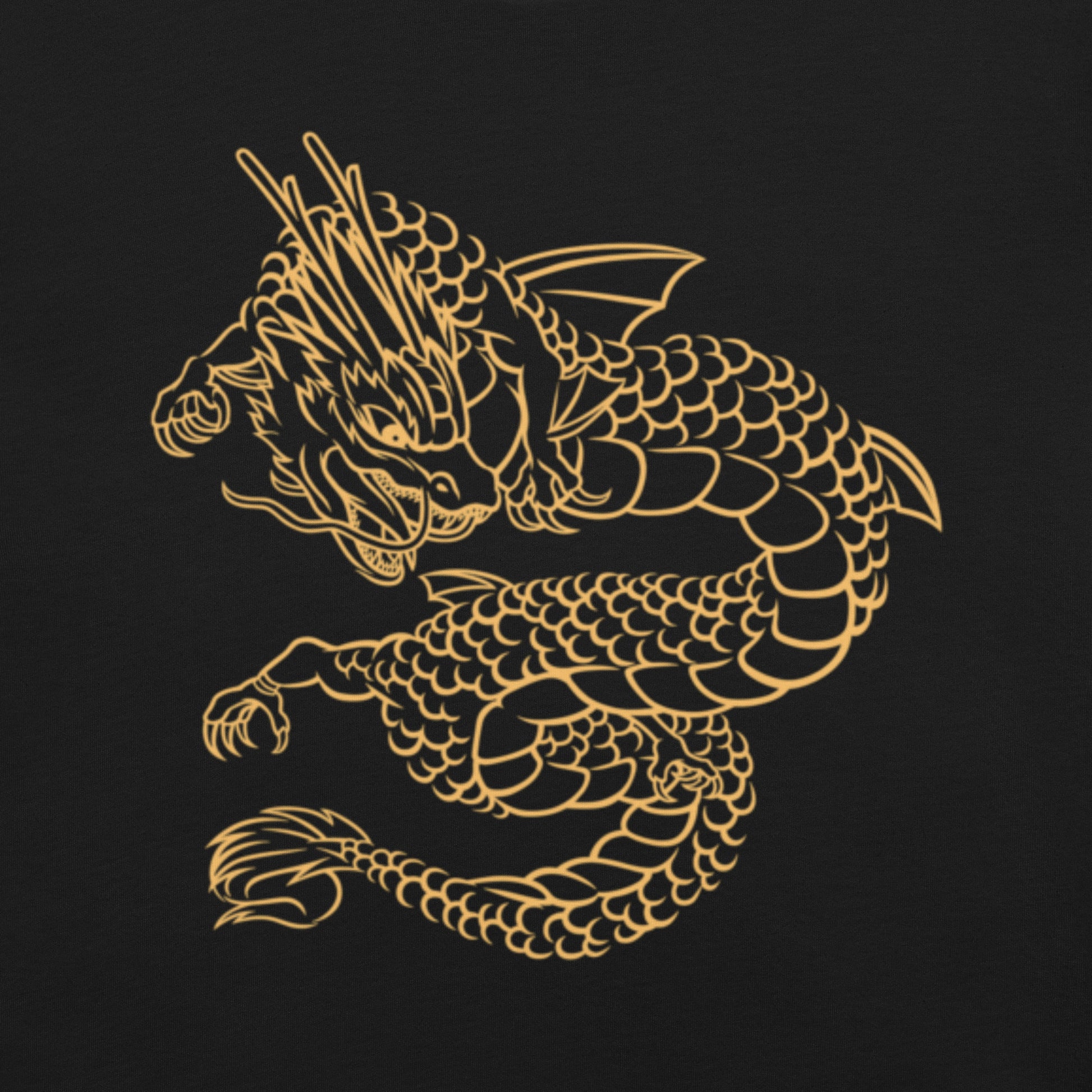 Chinese Golden Dragon T-Shirt Geek Nerd Design by Tobe Fonseca Fantasy Prints FLOW DESC WRITING