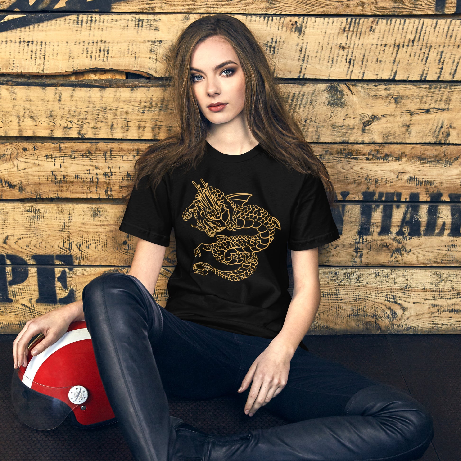 Chinese Golden Dragon T-Shirt Geek Nerd Design by Tobe Fonseca Fantasy Prints FLOW DESC WRITING