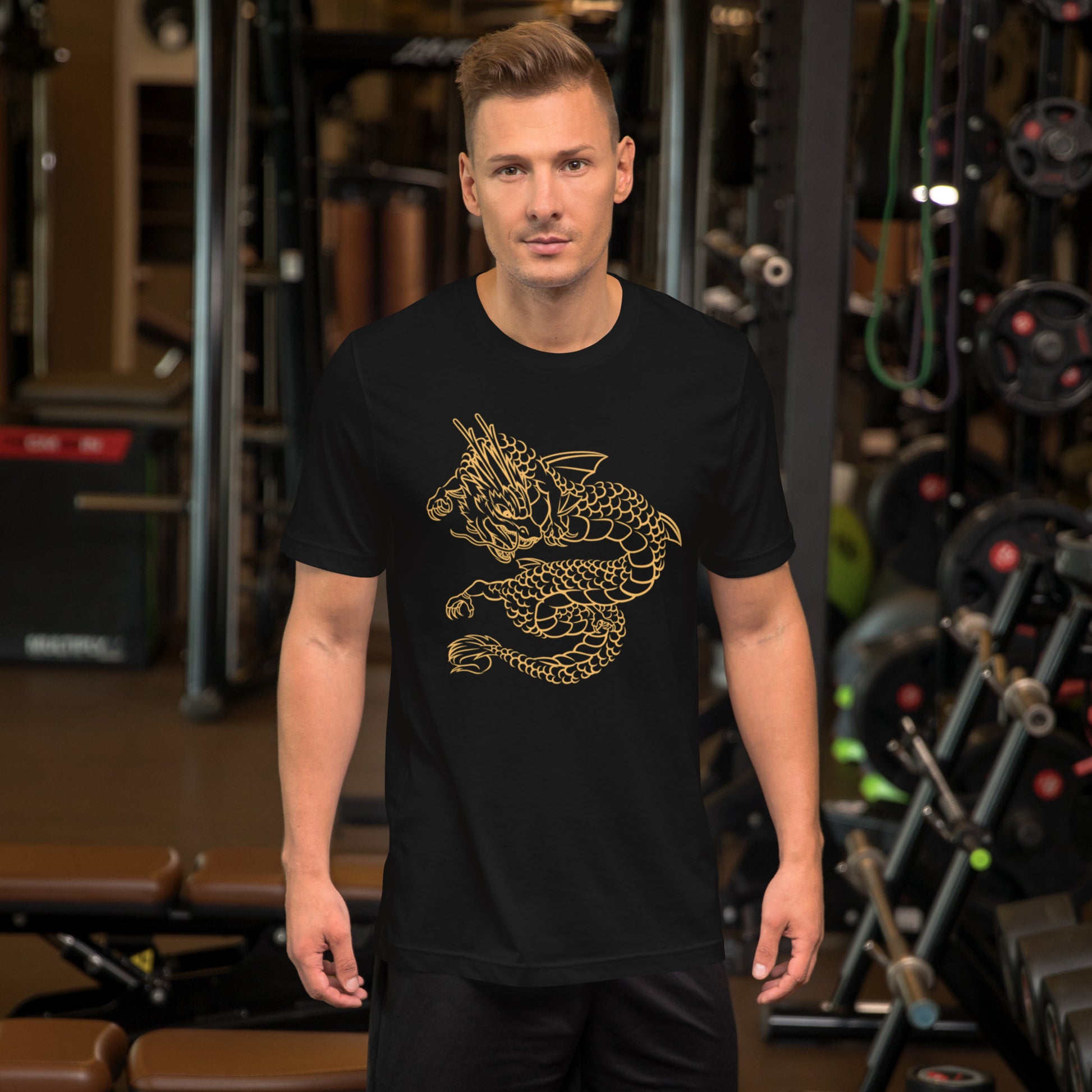 Chinese Golden Dragon T-Shirt Geek Nerd Design by Tobe Fonseca Fantasy Prints FLOW DESC WRITING