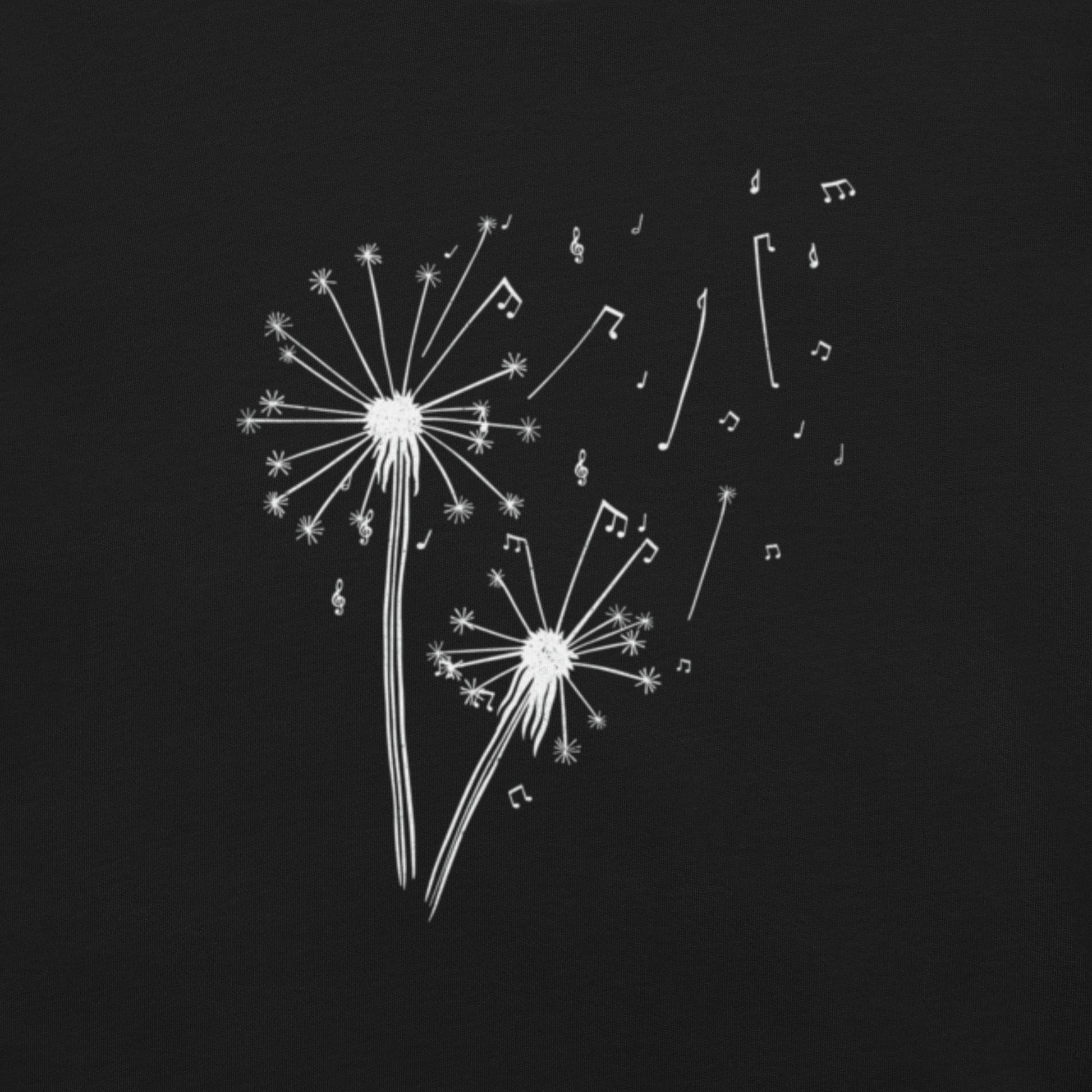 Dandelion Musical Notes T-Shirt Geek Nerd Botany Print Design by Tobe Fonseca FLOW DESC WRITING