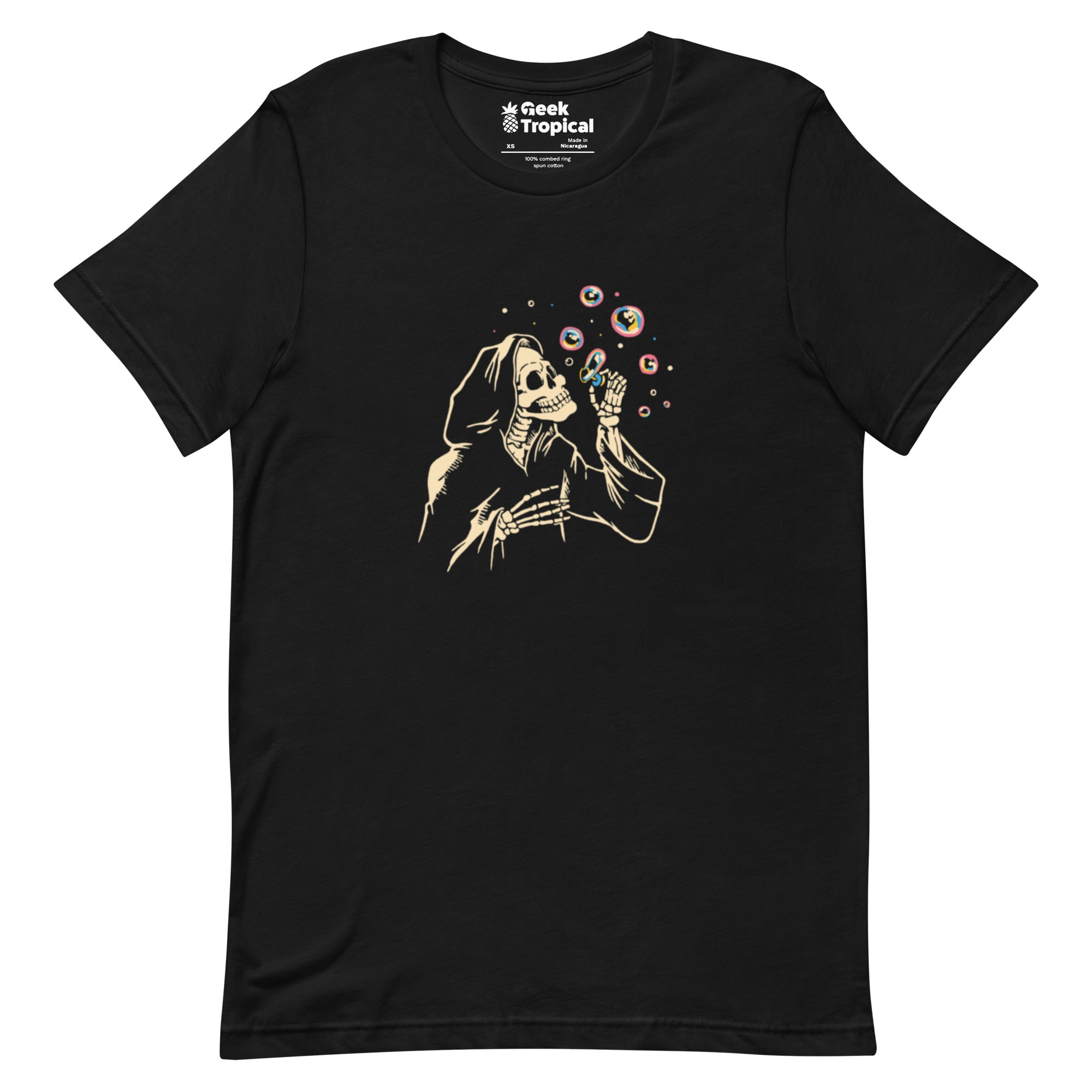 Death Blowing Bubbles T-Shirt Geek Nerd Design by Tobe Fonseca Fantasy Prints FLOW DESC WRITING