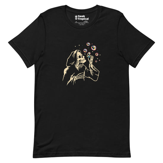 Death Blowing Bubbles T-Shirt Geek Nerd Design by Tobe Fonseca Fantasy Prints FLOW DESC WRITING