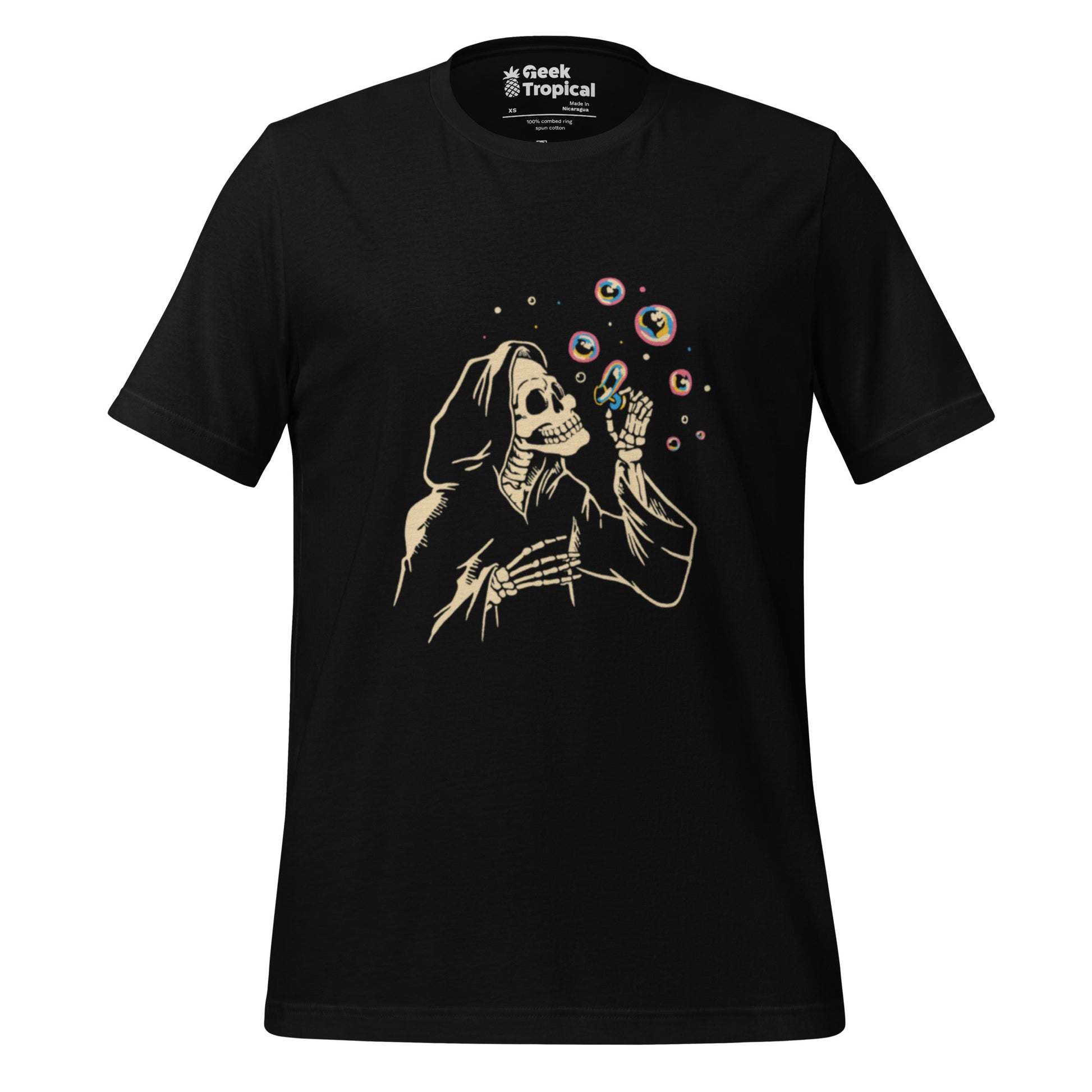 Death Blowing Bubbles T-Shirt Geek Nerd Design by Tobe Fonseca Fantasy Prints FLOW DESC WRITING