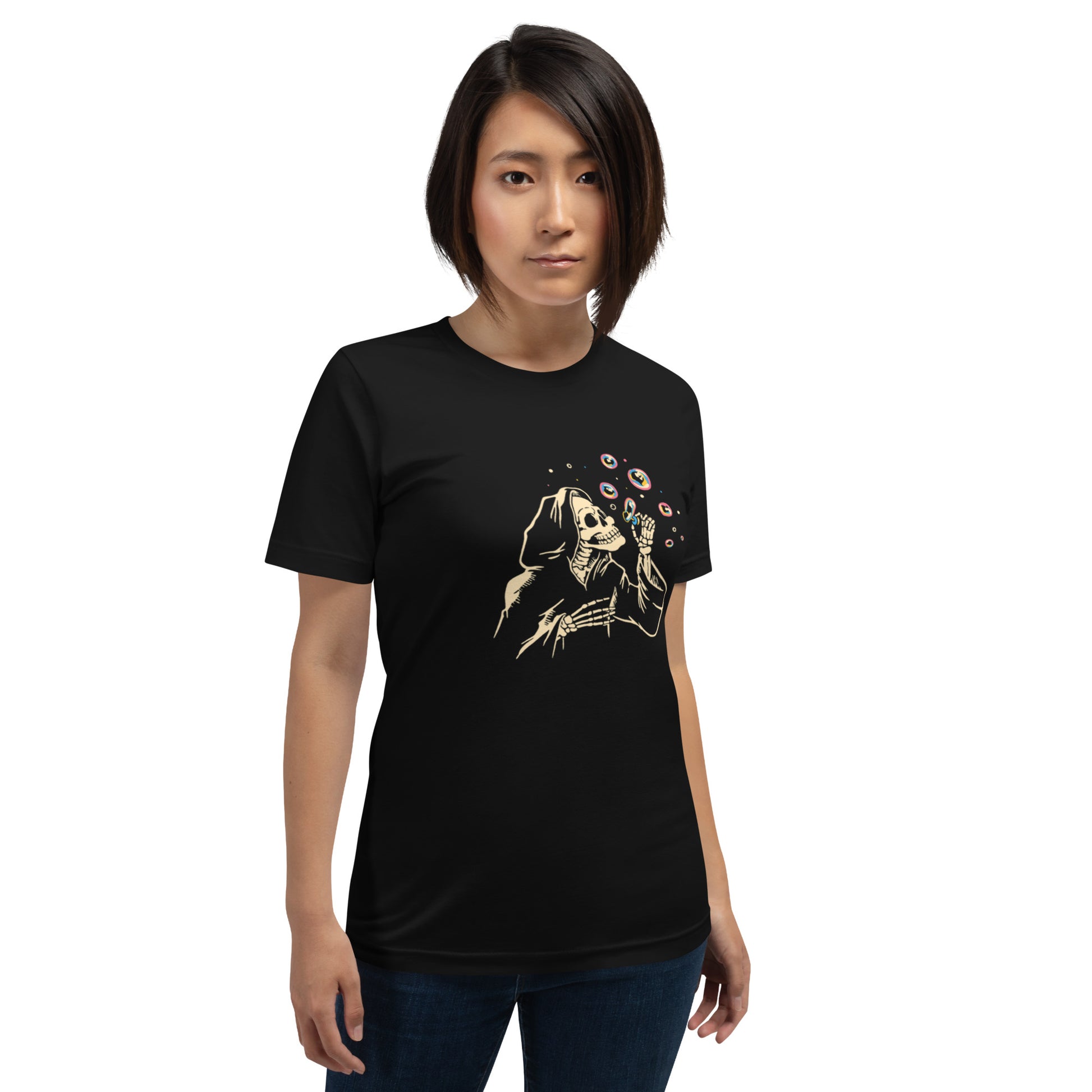 Death Blowing Bubbles T-Shirt Geek Nerd Design by Tobe Fonseca Fantasy Prints FLOW DESC WRITING