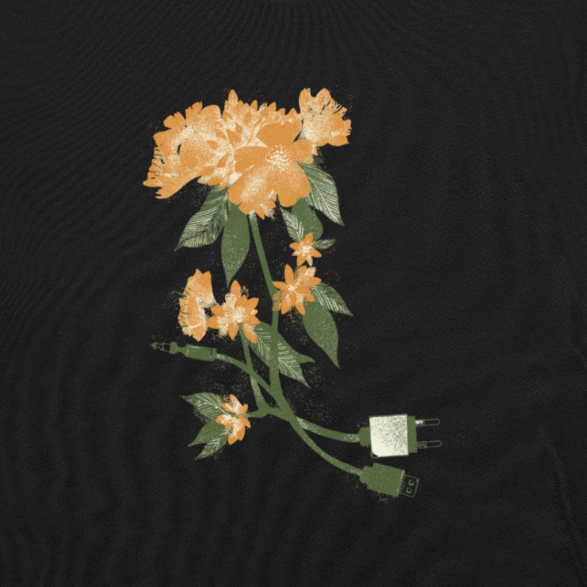 Digital Flower T-Shirt Geek Nerd Botany Print Design by Tobe Fonseca FLOW DESC WRITING