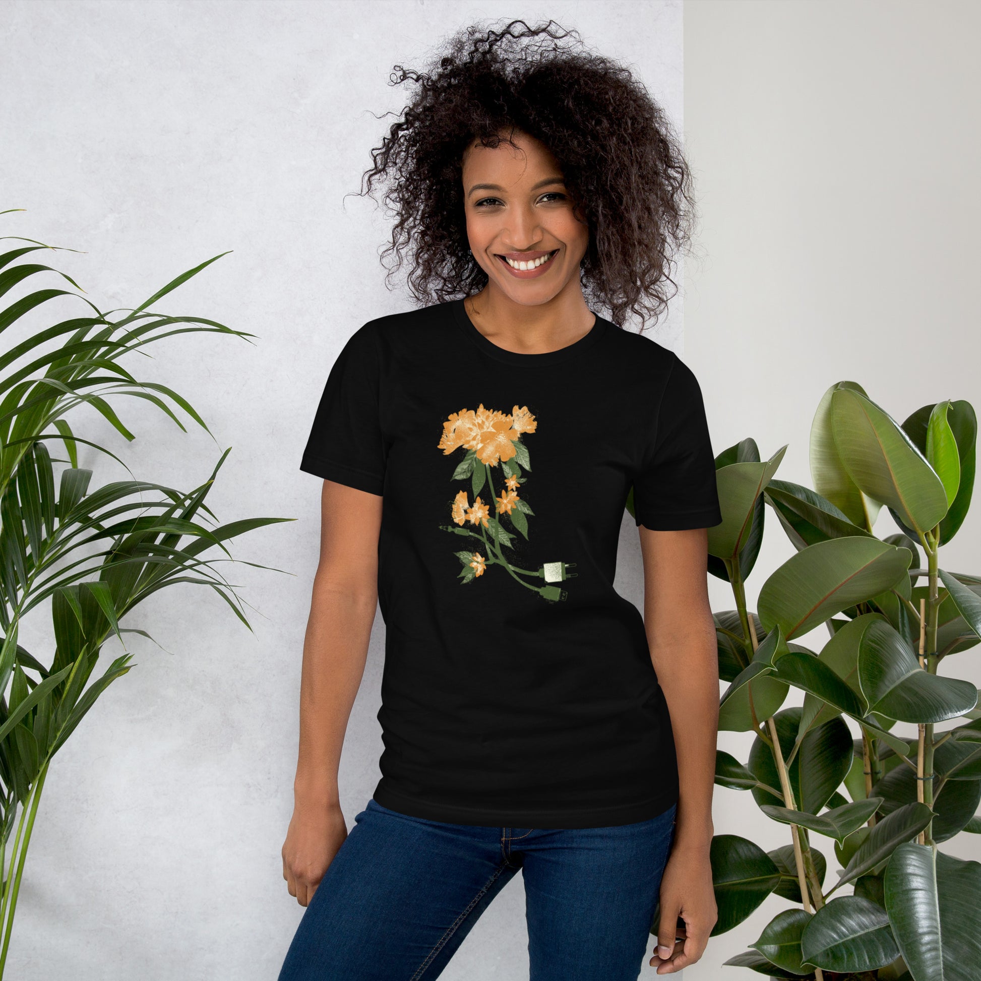 Digital Flower T-Shirt Geek Nerd Botany Print Design by Tobe Fonseca FLOW DESC WRITING