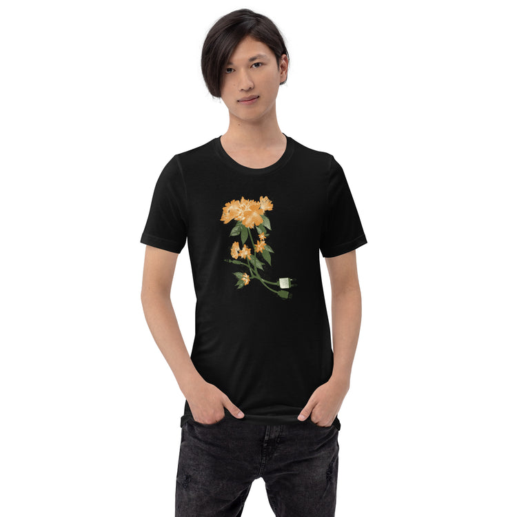 Digital Flower T-Shirt Geek Nerd Botany Print Design by Tobe Fonseca FLOW DESC WRITING