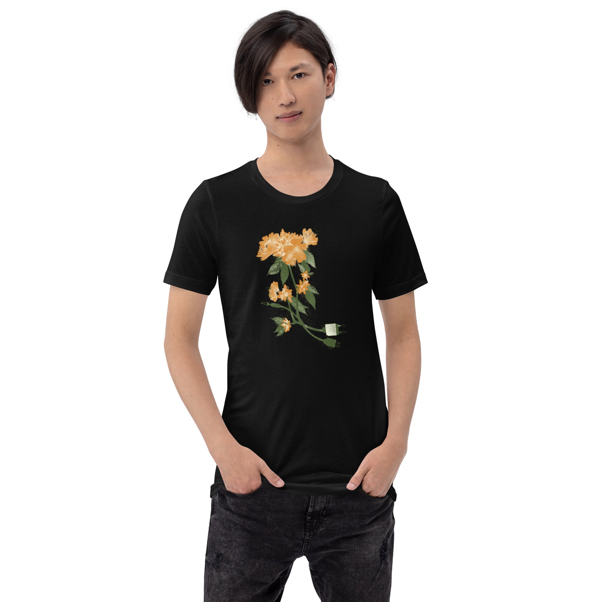 Digital Flower T-Shirt Geek Nerd Botany Print Design by Tobe Fonseca FLOW DESC WRITING