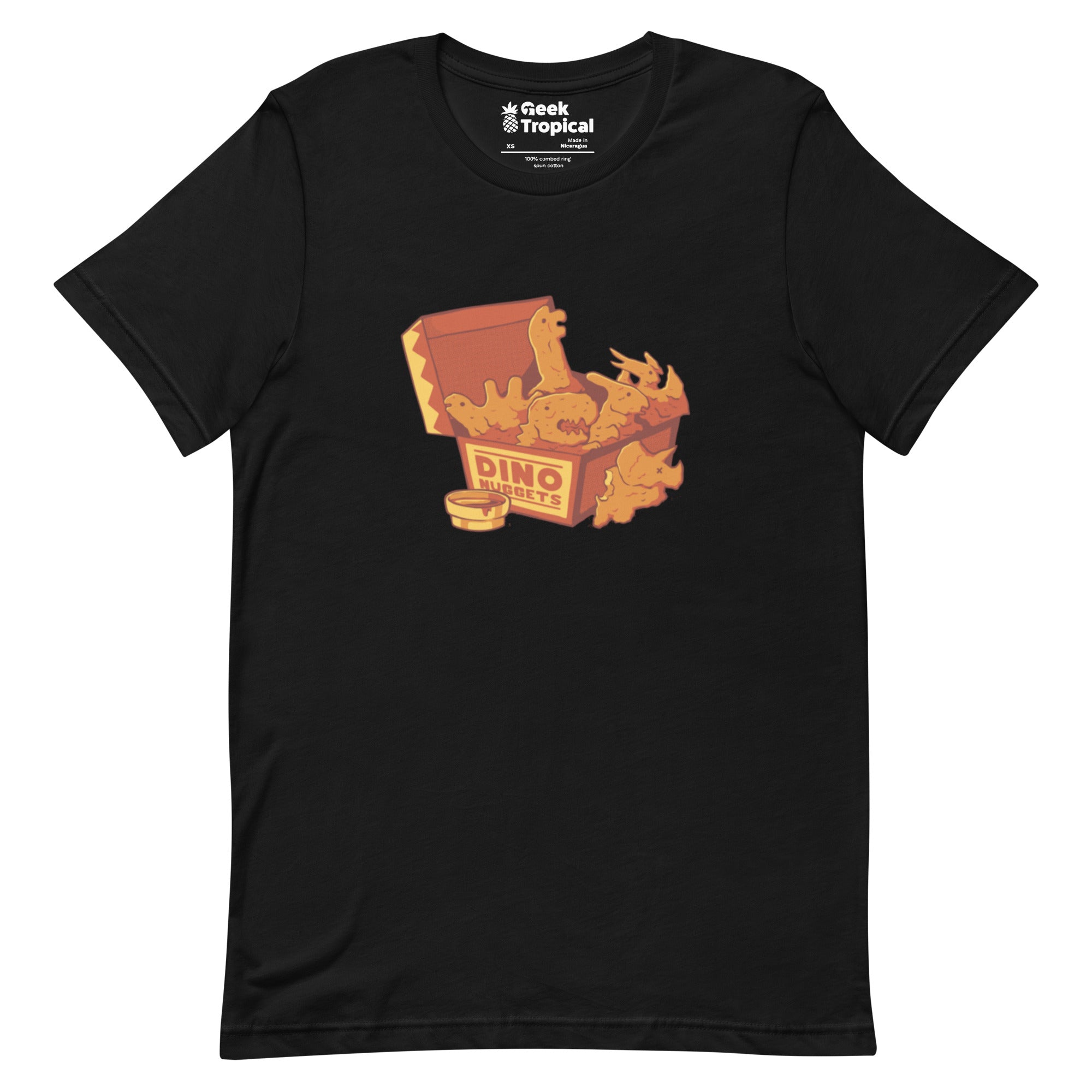 Dino Nuggets T-Shirt Geek Nerd Design by Tobe Fonseca dinosaur print FLOW DESC WRITING