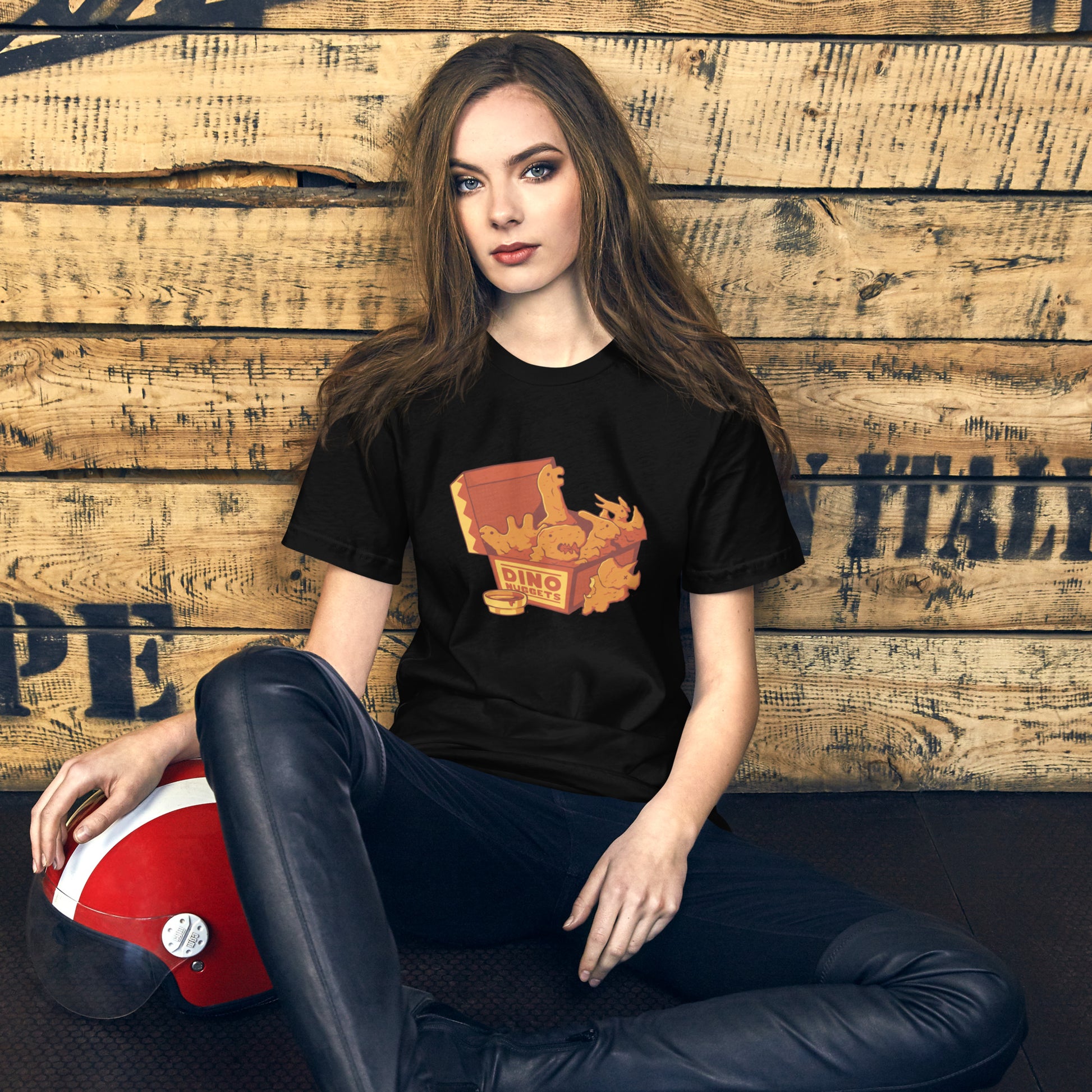Dino Nuggets T-Shirt Geek Nerd Design by Tobe Fonseca dinosaur print FLOW DESC WRITING