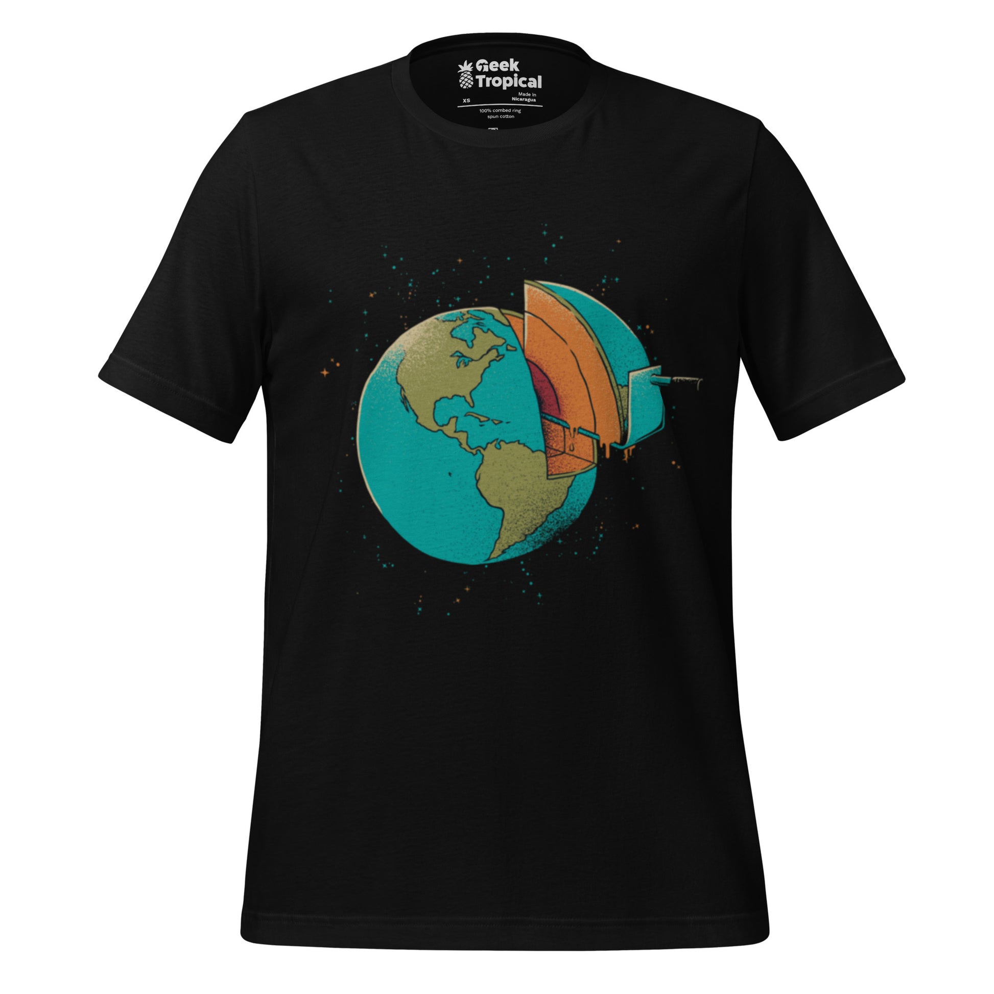 Earth Crust Cake T-Shirt Geek Nerd Design by Tobe Fonseca FLOW DESC WRITING Funny Prints