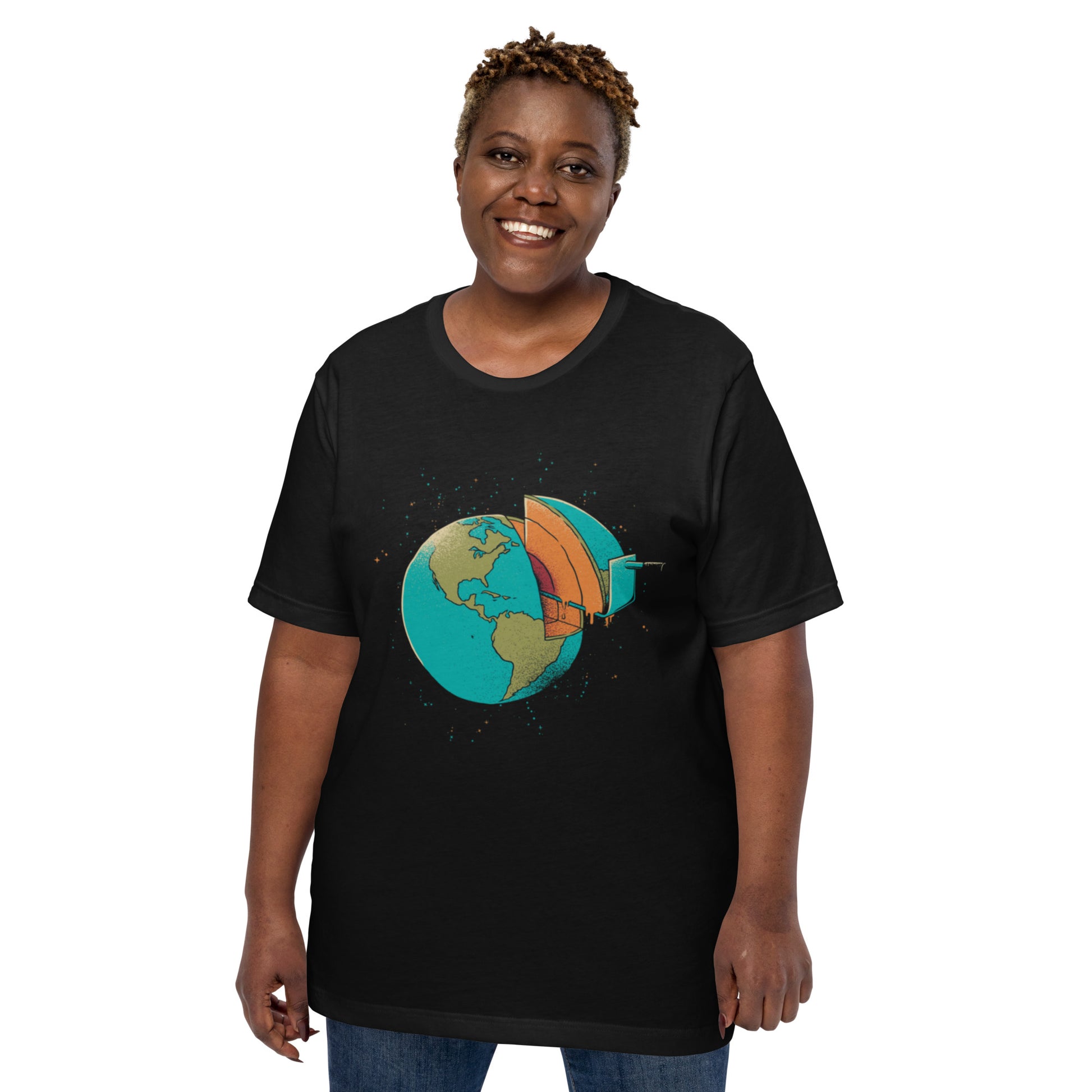 Earth Crust Cake T-Shirt Geek Nerd Design by Tobe Fonseca FLOW DESC WRITING Funny Prints