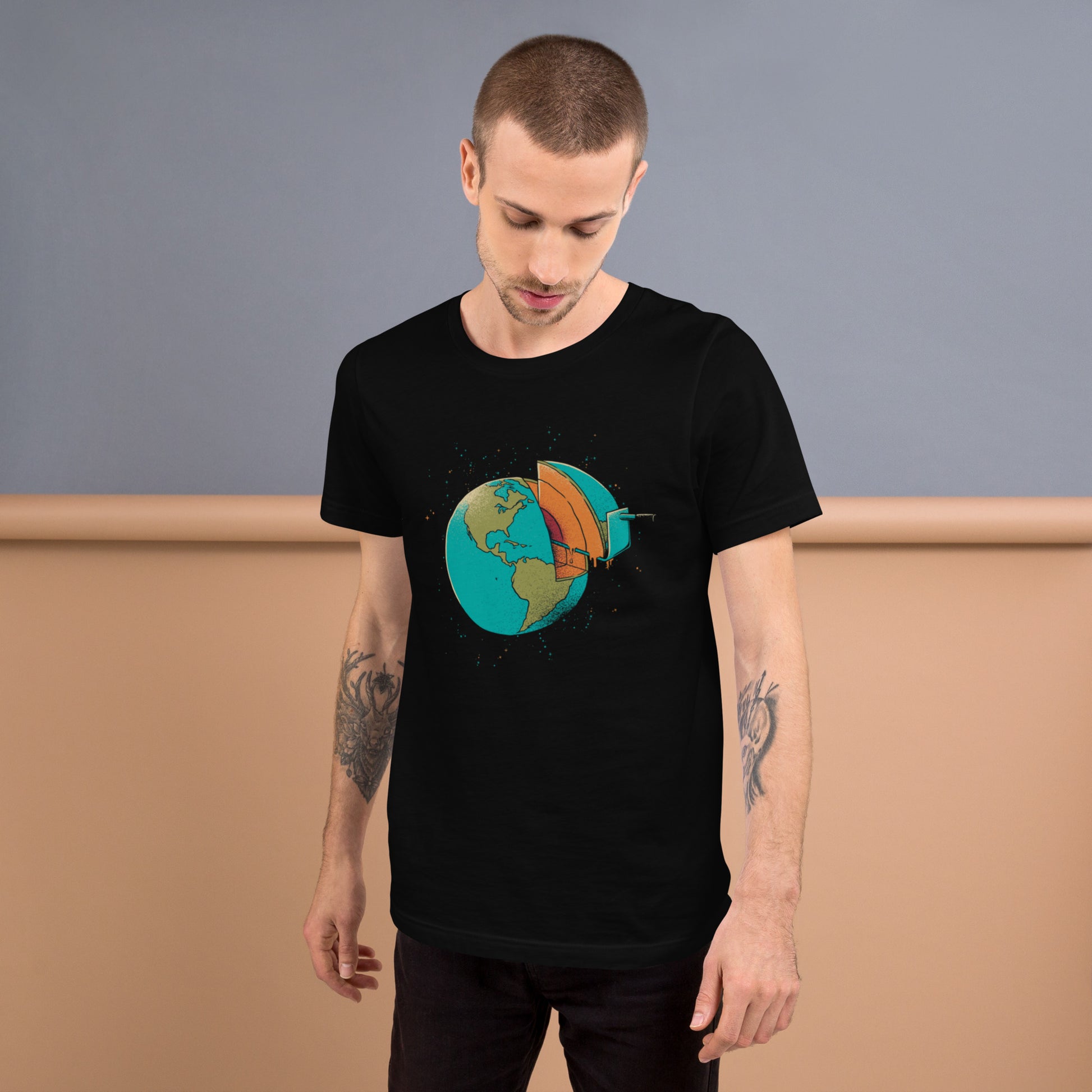 Earth Crust Cake T-Shirt Geek Nerd Design by Tobe Fonseca FLOW DESC WRITING Funny Prints