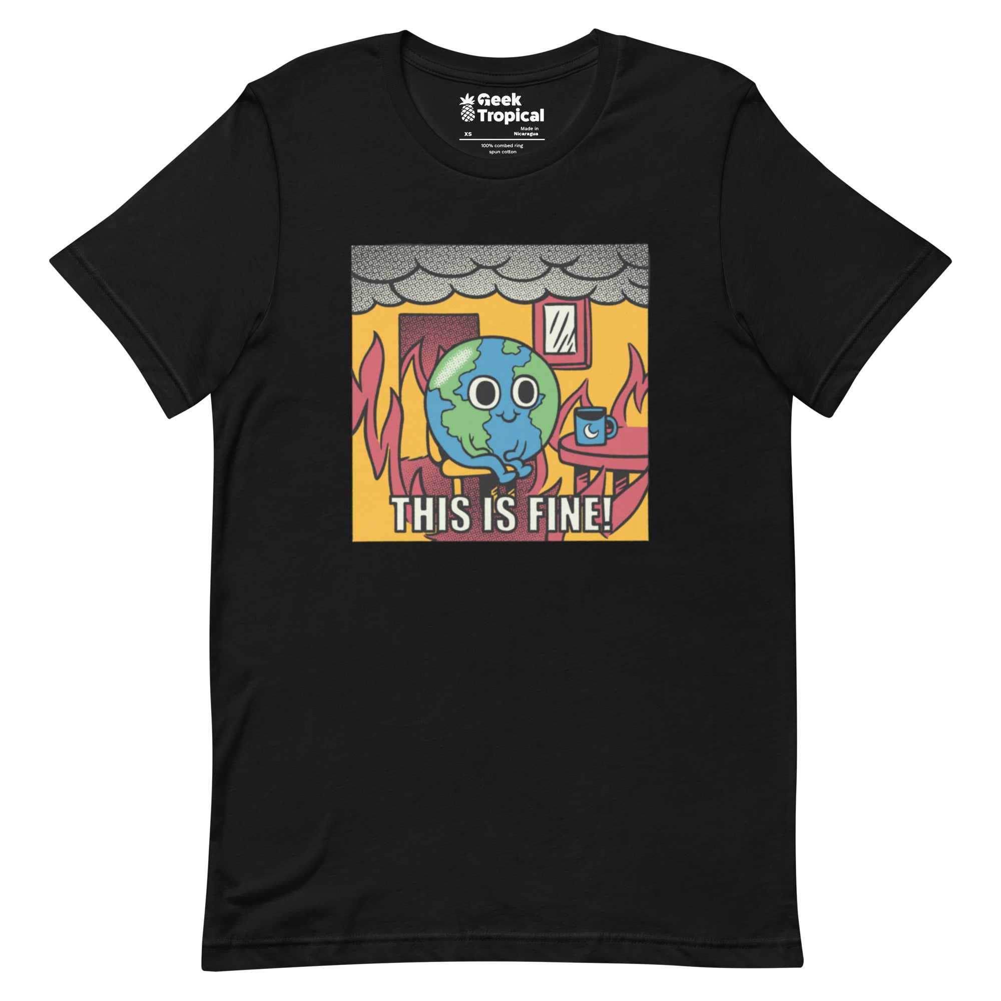 Earth Fire T-Shirt Geek Nerd Design by Tobe Fonseca Fantasy Prints FLOW DESC WRITING