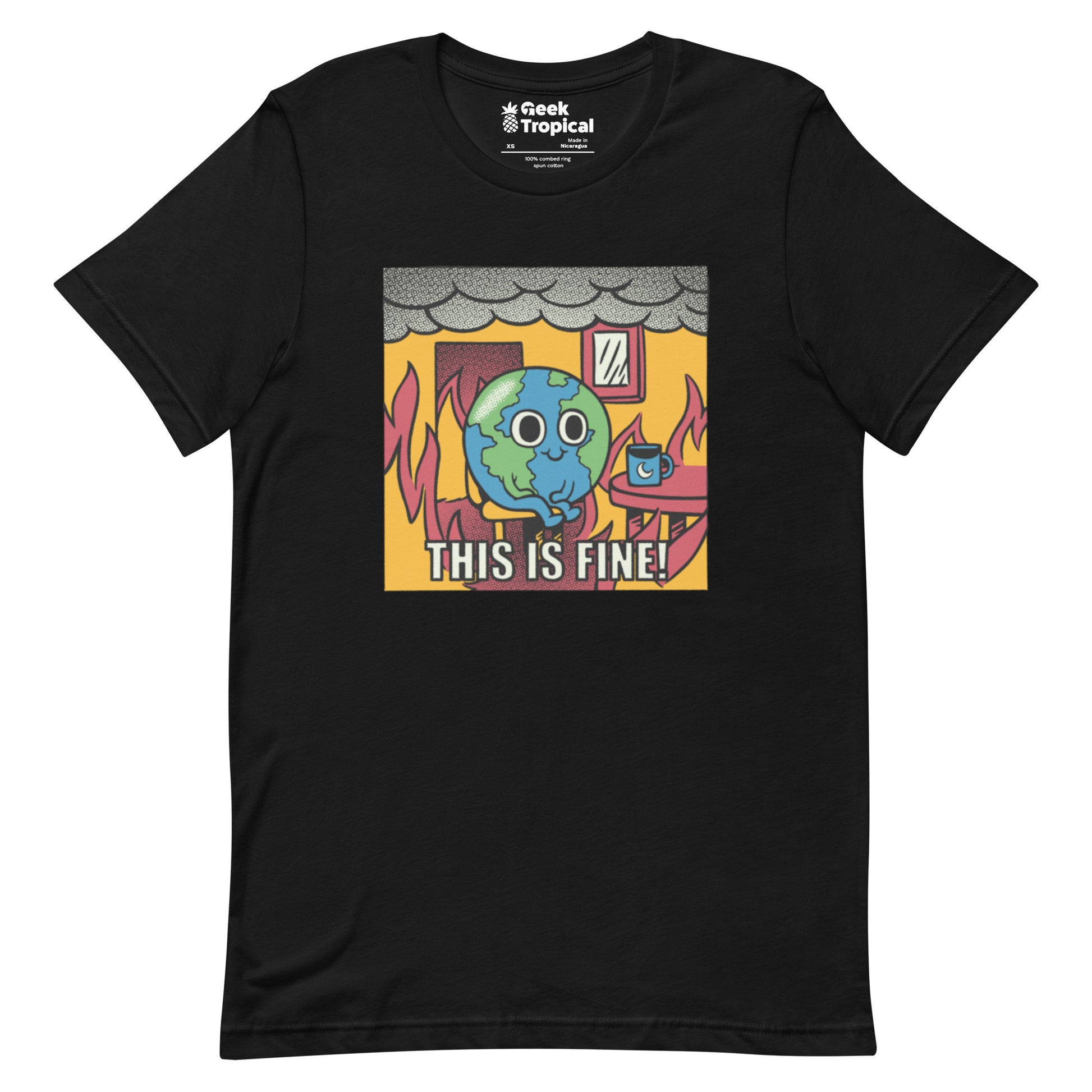 Earth Fire T-Shirt Geek Nerd Design by Tobe Fonseca Fantasy Prints FLOW DESC WRITING