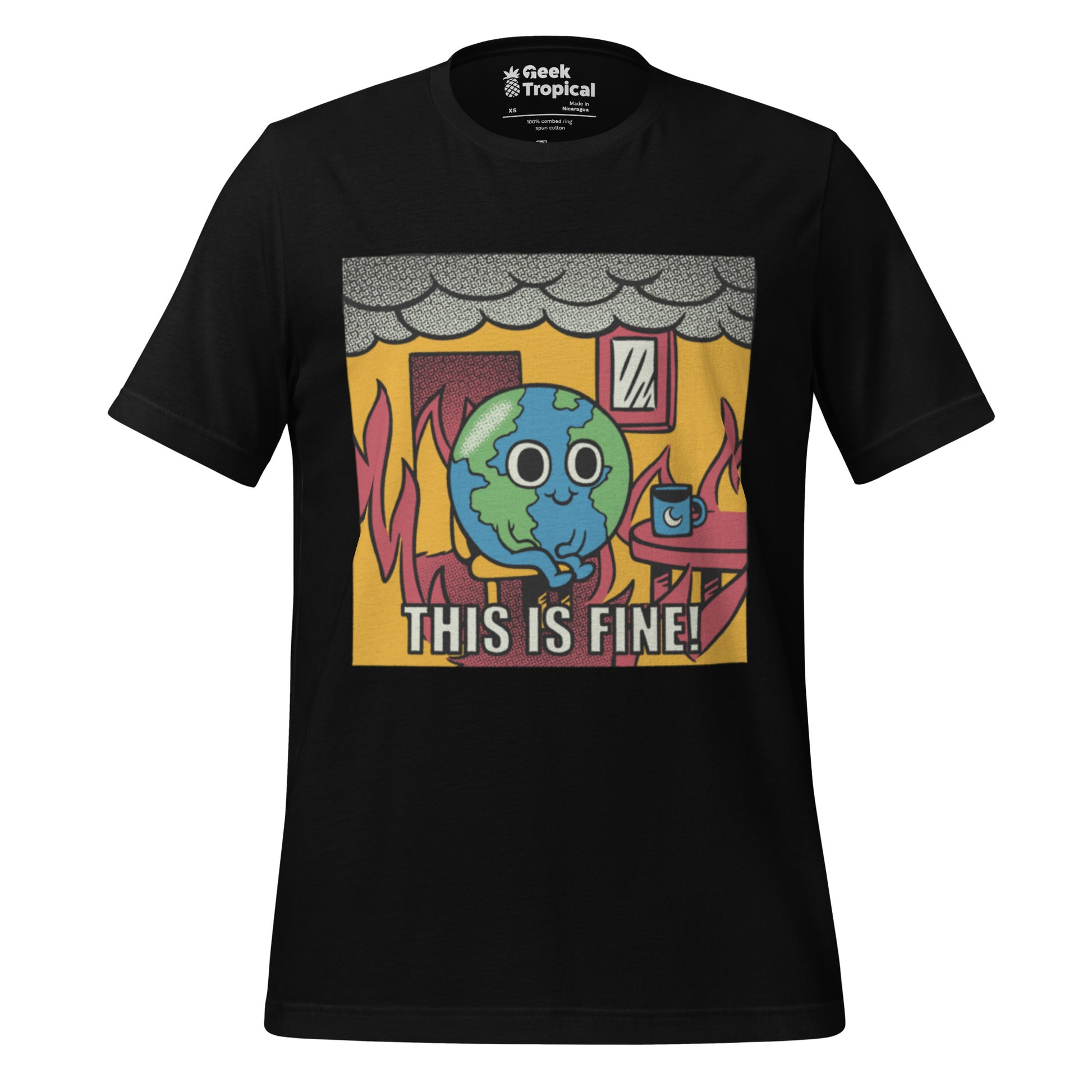 Earth Fire T-Shirt Geek Nerd Design by Tobe Fonseca Fantasy Prints FLOW DESC WRITING