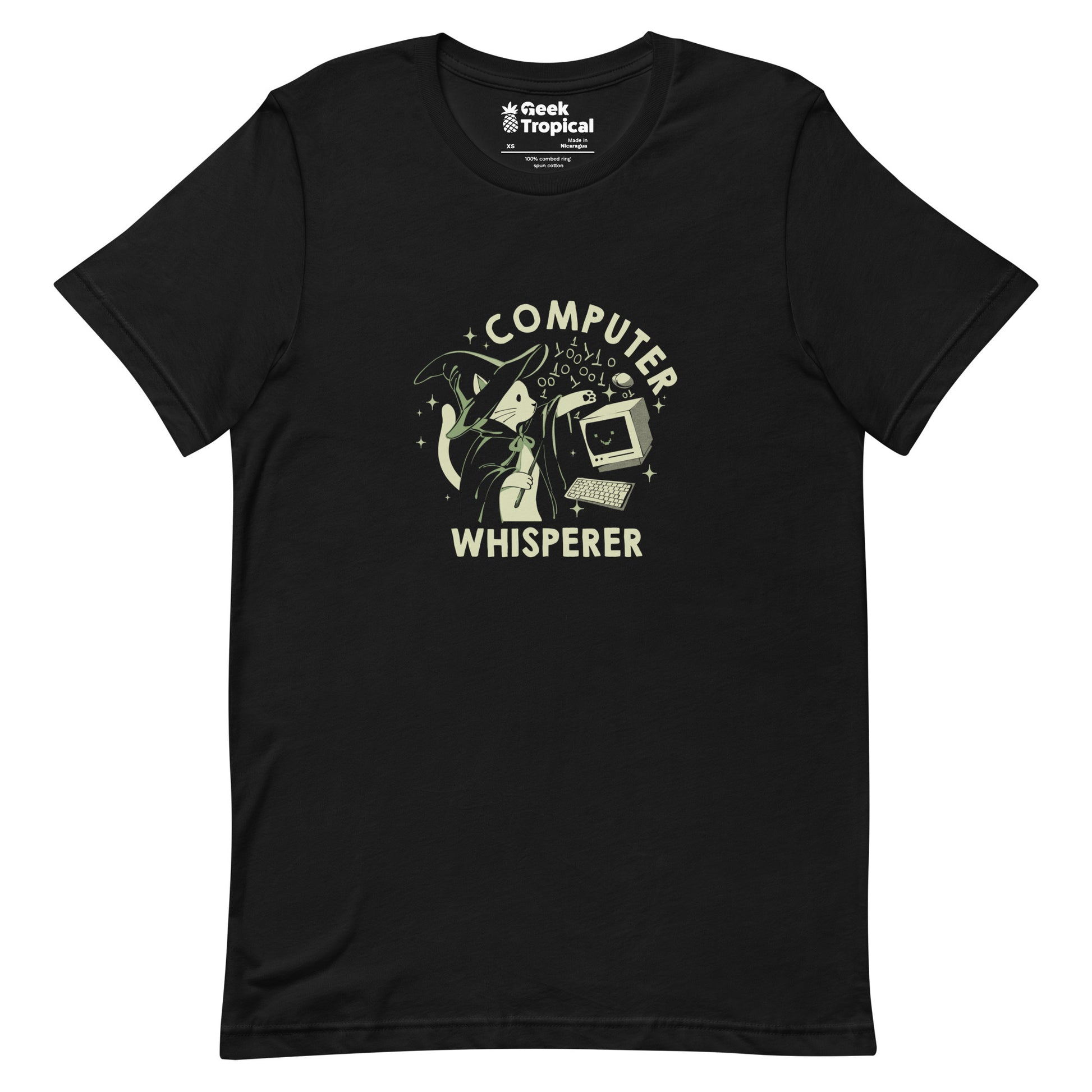 Computer Cat Whisperer T-Shirt Geek Nerd