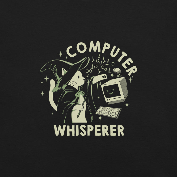 Computer Cat Whisperer T-Shirt Geek Nerd