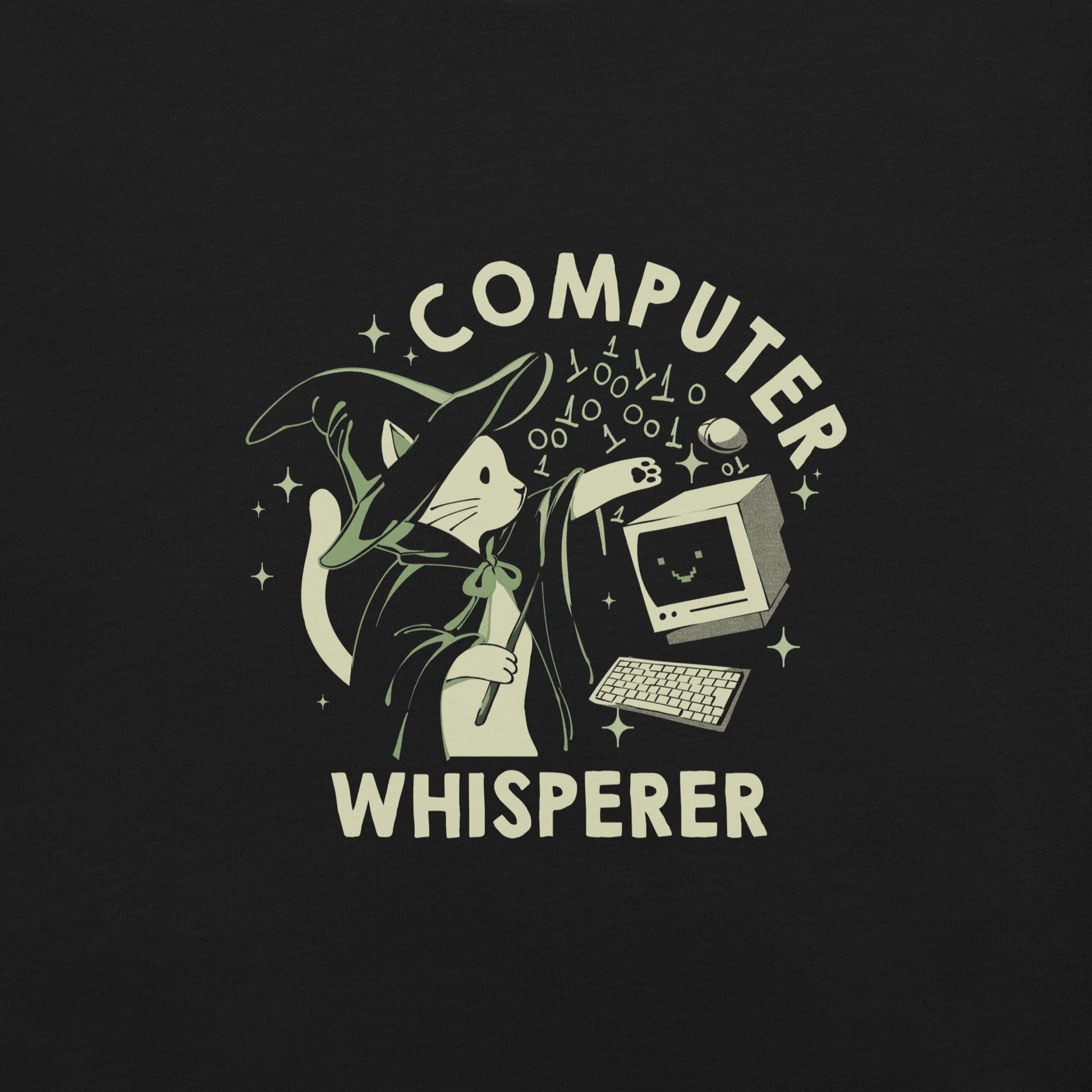 Computer Cat Whisperer T-Shirt Geek Nerd