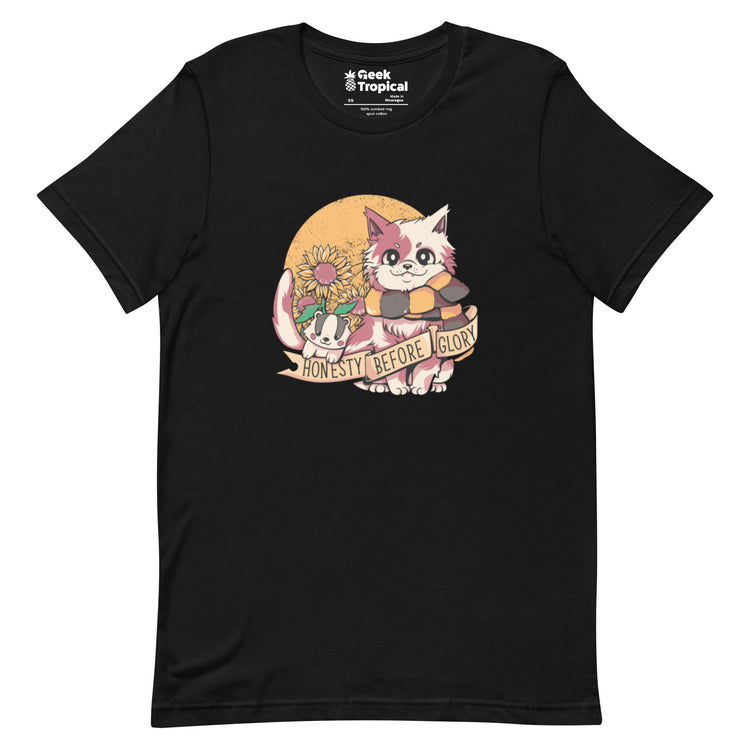 Honesty Before Glory Cat T-Shirt Geek Nerd