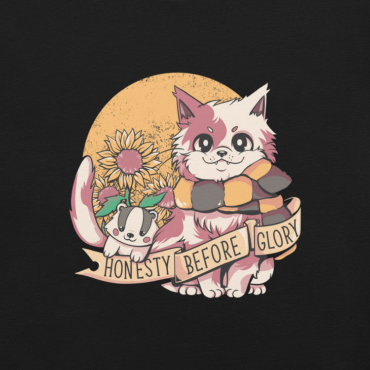 Honesty Before Glory Cat T-Shirt Geek Nerd