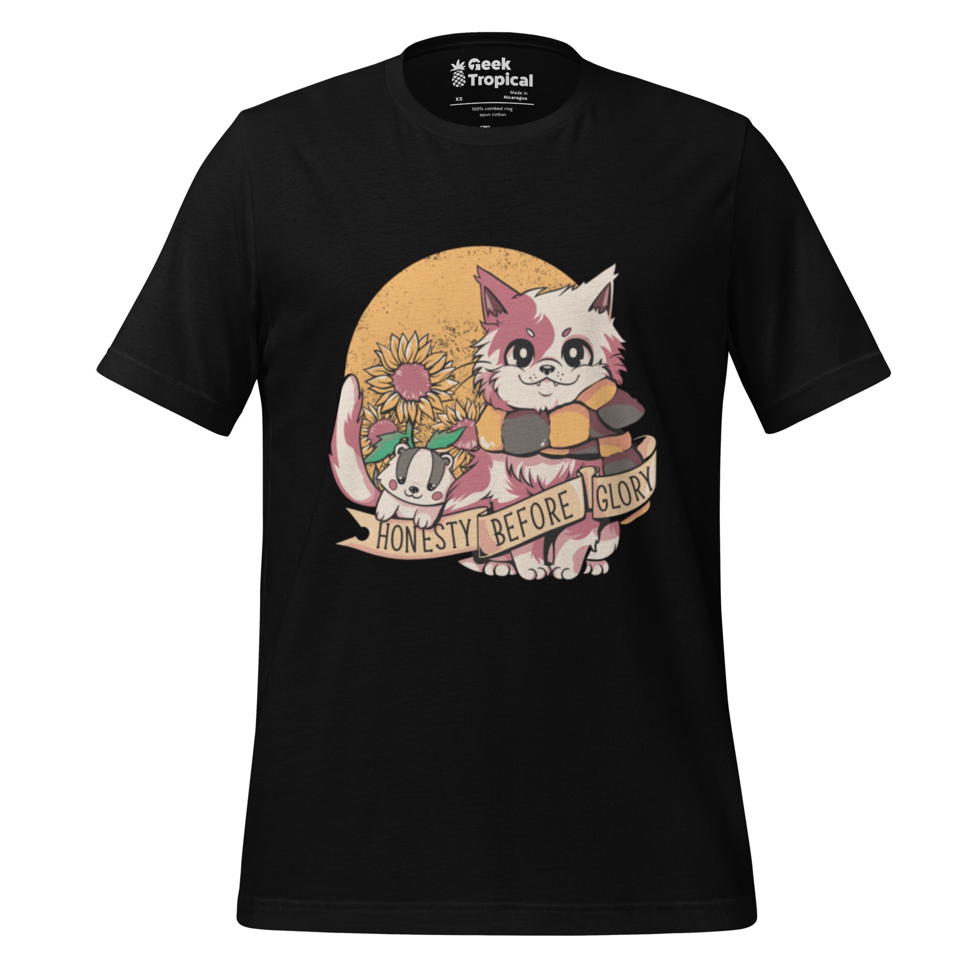 Honesty Before Glory Cat T-Shirt Geek Nerd