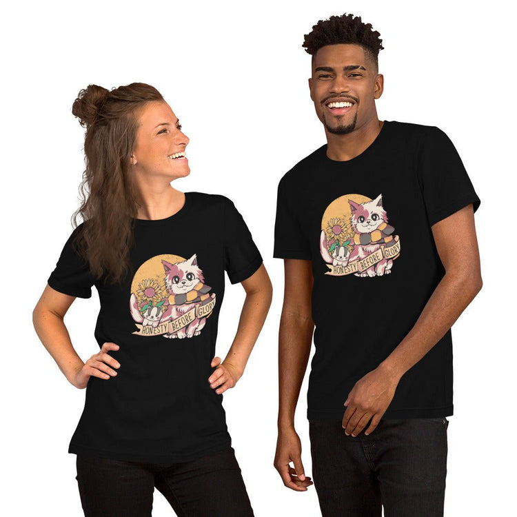 Honesty Before Glory Cat T-Shirt Geek Nerd