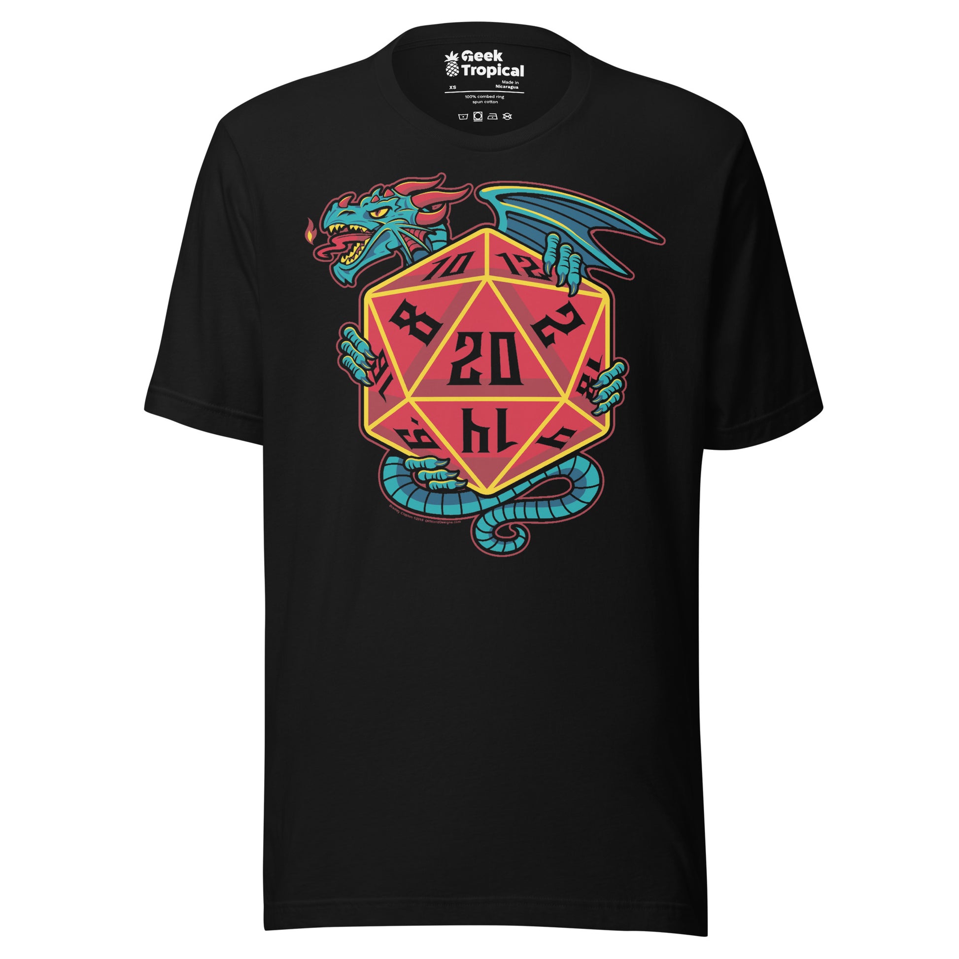 D20 Dice Dragon T-Shirt Geek Nerd Advertise to Meta board game print dnd & rpg print