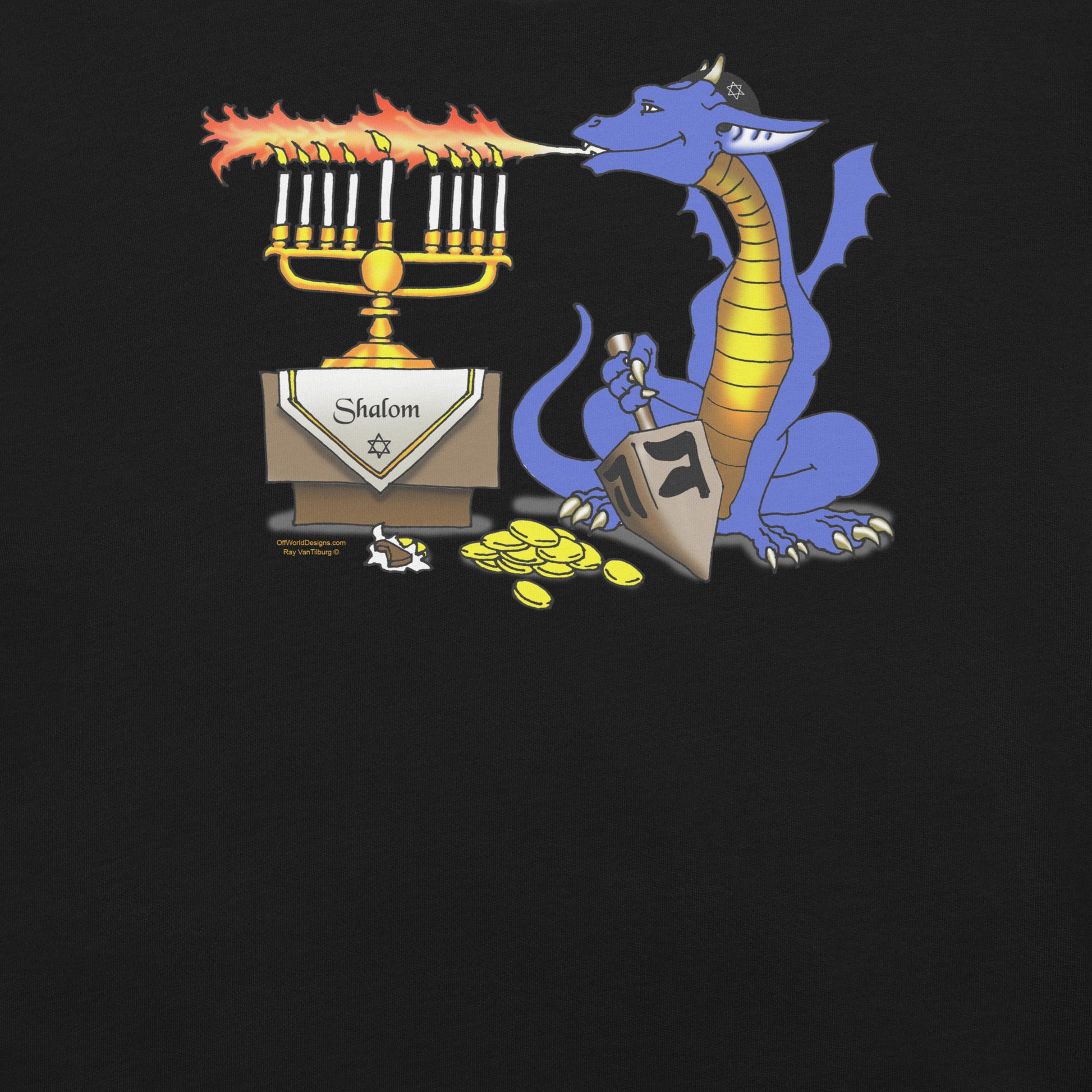 Menorah Dragon t-shirt Geek Nerd Advertise to Meta Fantasy Prints FLOW DESC WRITING