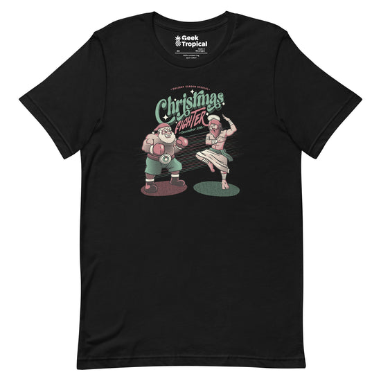 Holidays Fighting Jesus X Santa Claus T-Shirt Geek Nerd Advertise to Meta Christmas Print Design by Tobe Fonseca
