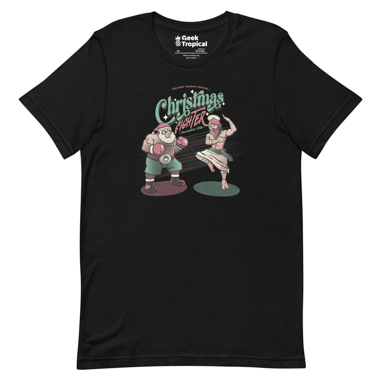 Holidays Fighting Jesus X Santa Claus T-Shirt Geek Nerd Advertise to Meta Christmas Print Design by Tobe Fonseca