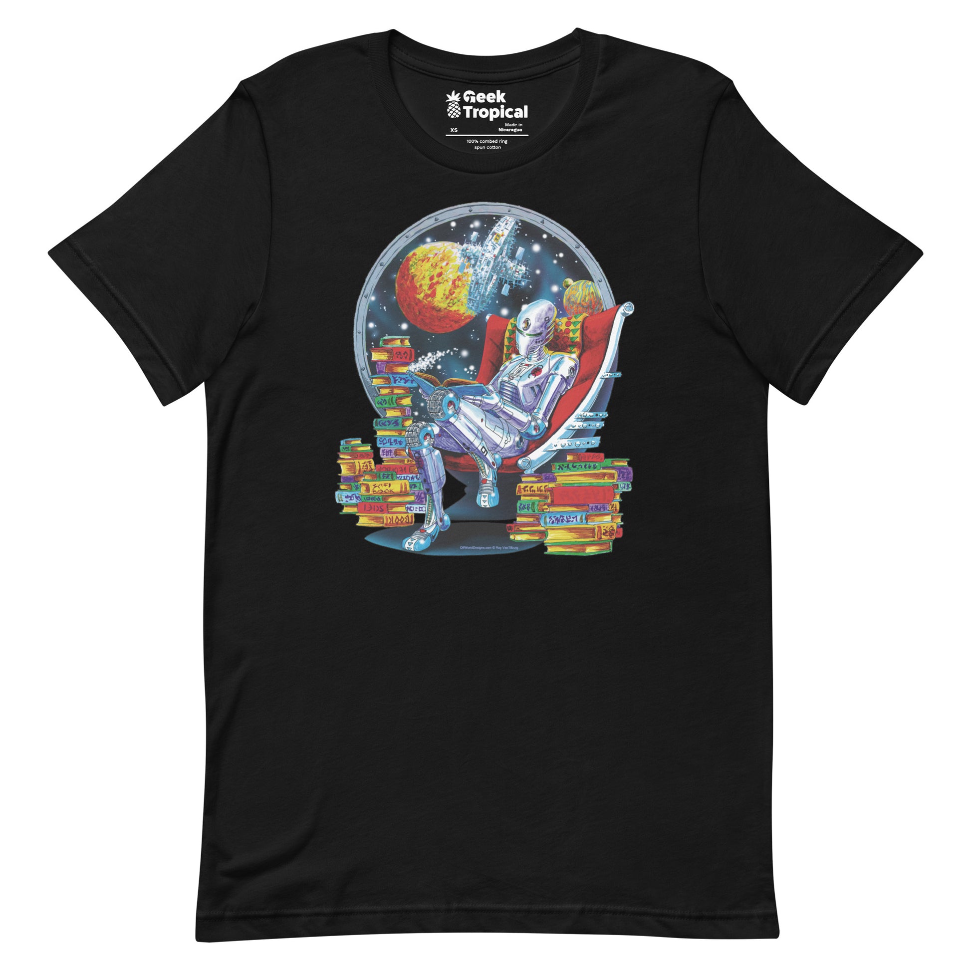 Robot Reading T-shirt Geek Nerd Advertise to Meta Book Prints computer print