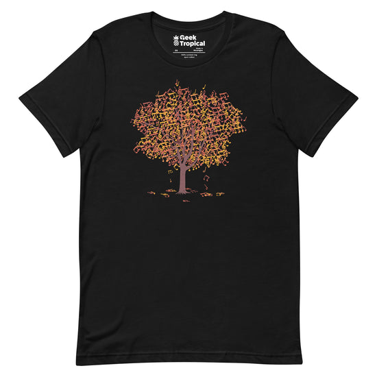 Tree Musical Notes Autumn Song T-Shirt Geek Nerd Advertise to Meta Botany Print Design by Tobe Fonseca