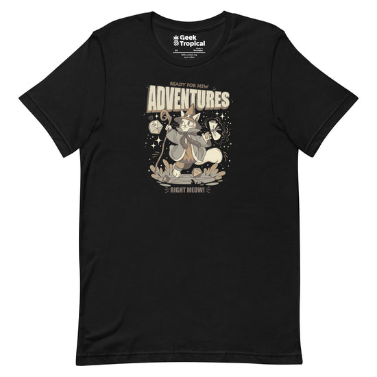 Wizard Cat Ready For New Adventures Light T-Shirt Geek Nerd Advertise to Meta Animal Patterns Design by Tobe Fonseca