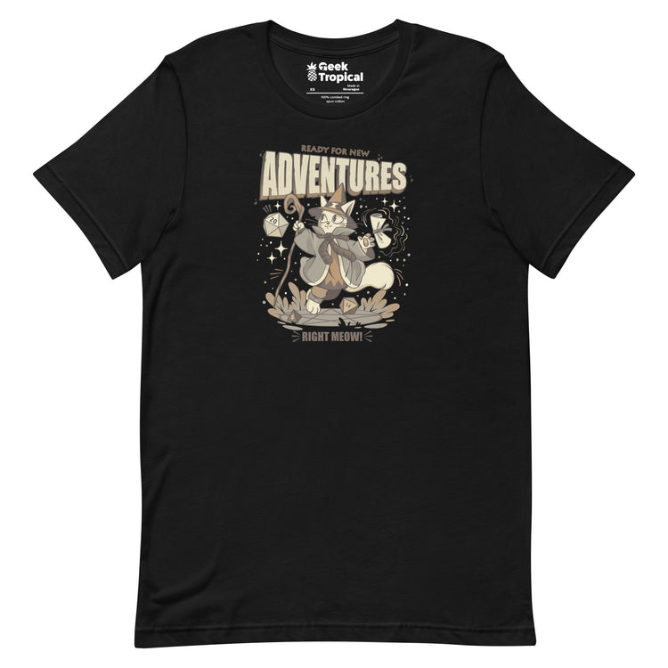 Wizard Cat Ready For New Adventures Light T-Shirt Geek Nerd Advertise to Meta Animal Patterns Design by Tobe Fonseca