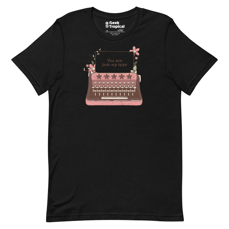 You Are Just My Type Floral Typewriter T-Shirt Geek Nerd Advertise to Meta Design by Tobe Fonseca FLOW DESC WRITING