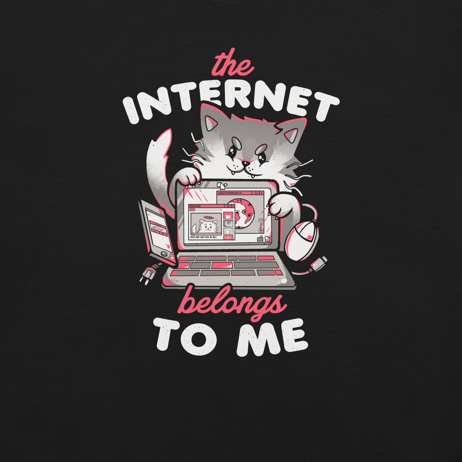 The Internet Belongs to Cats T-Shirt Geek Nerd Advertise to Meta Animal Patterns computer print