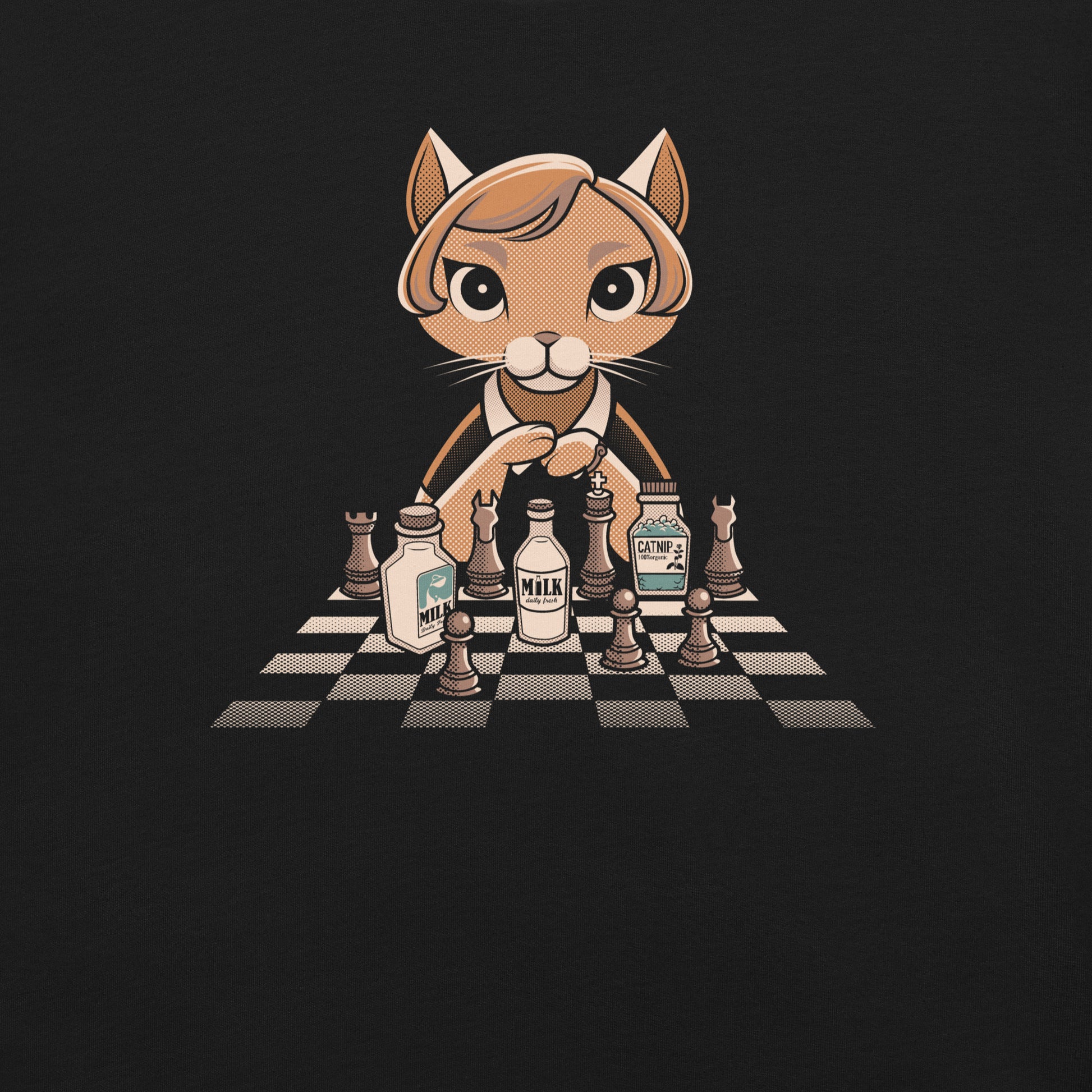 The Cat's Gambit T-Shirt Geek Nerd Advertise to Meta Animal Patterns board game print