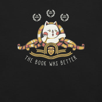 The Book Was Better Cat T-Shirt Geek Nerd Advertise to Meta Animal Patterns Book Prints