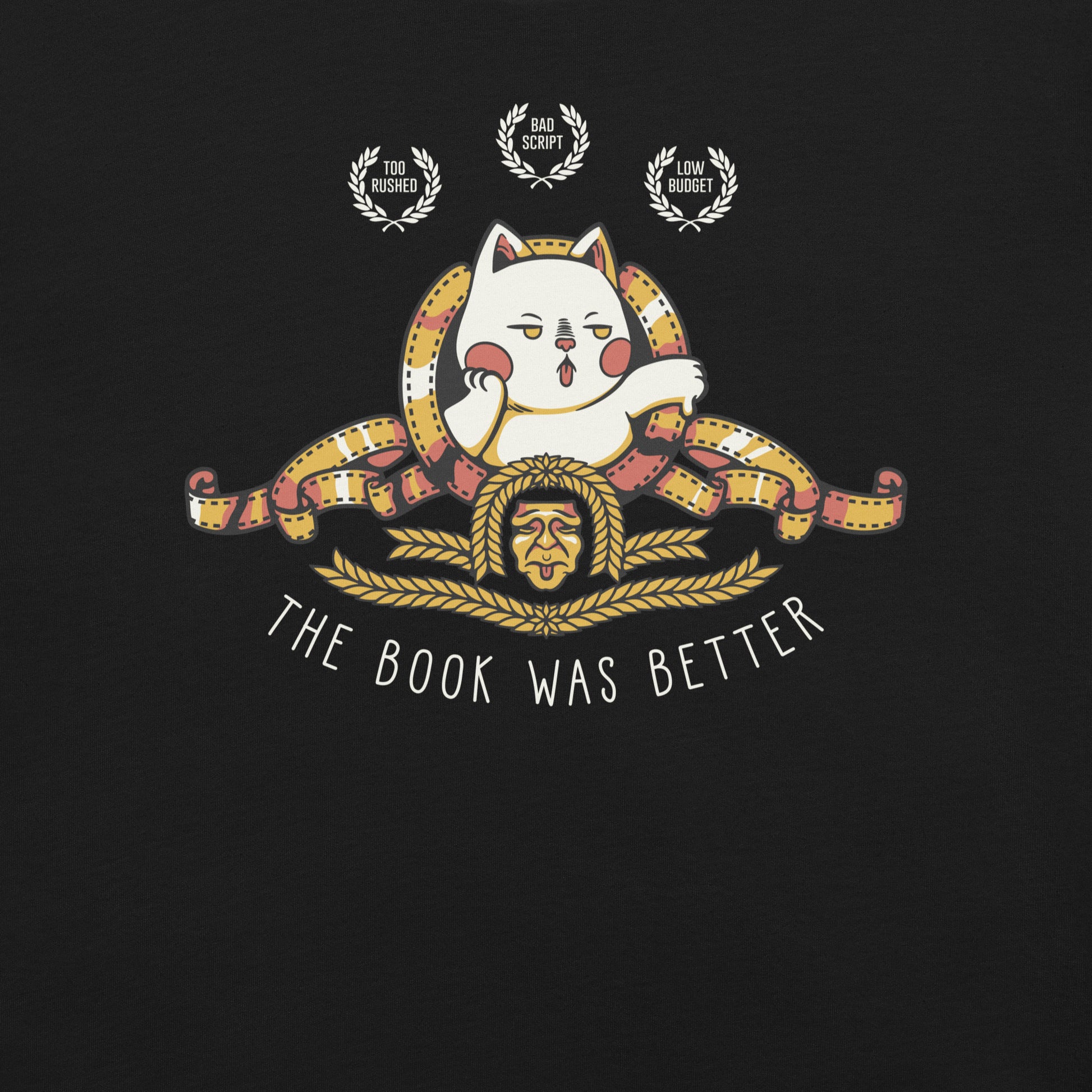 The Book Was Better Cat T-Shirt Geek Nerd Advertise to Meta Animal Patterns Book Prints